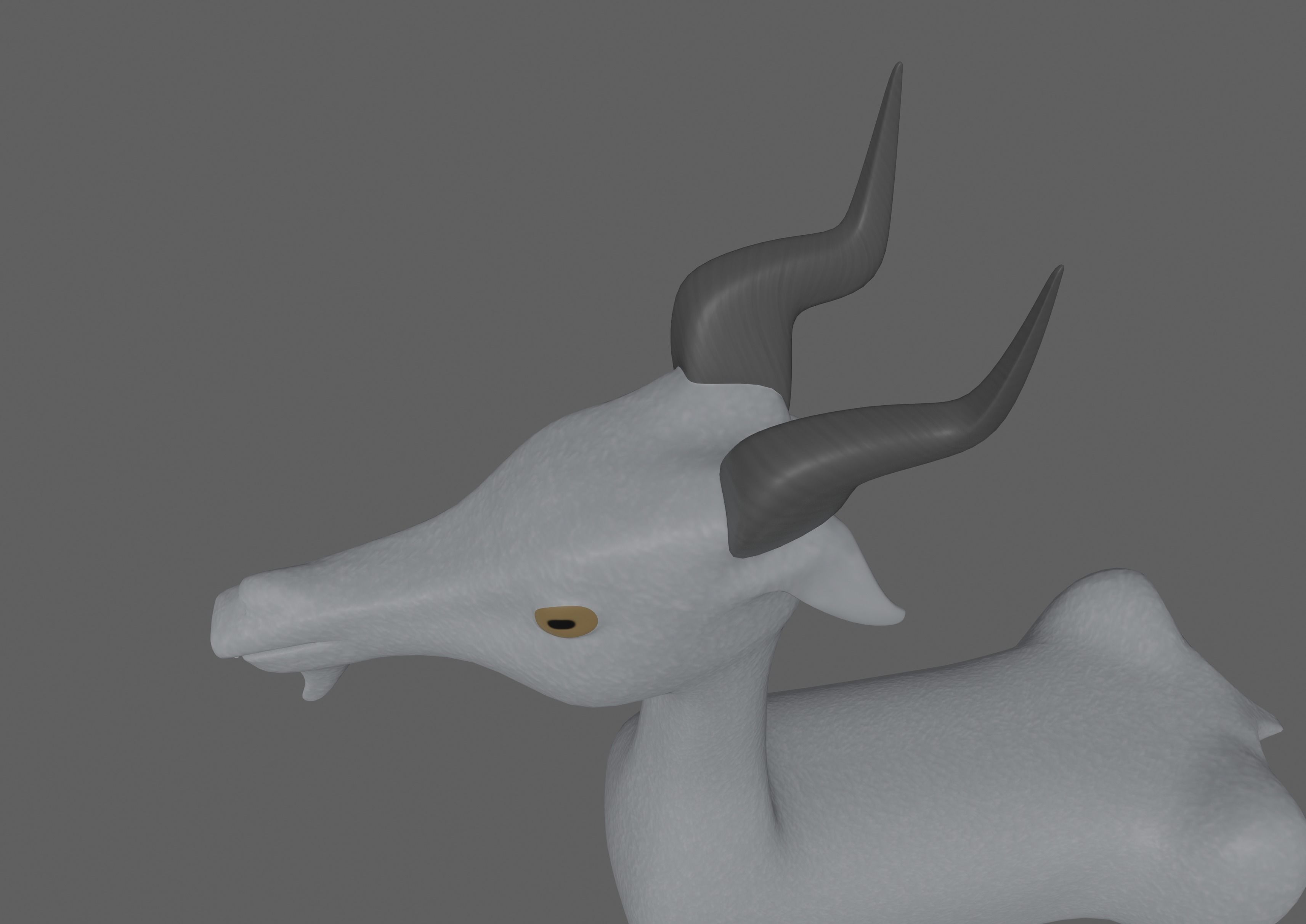Goat toon 3D model_6
