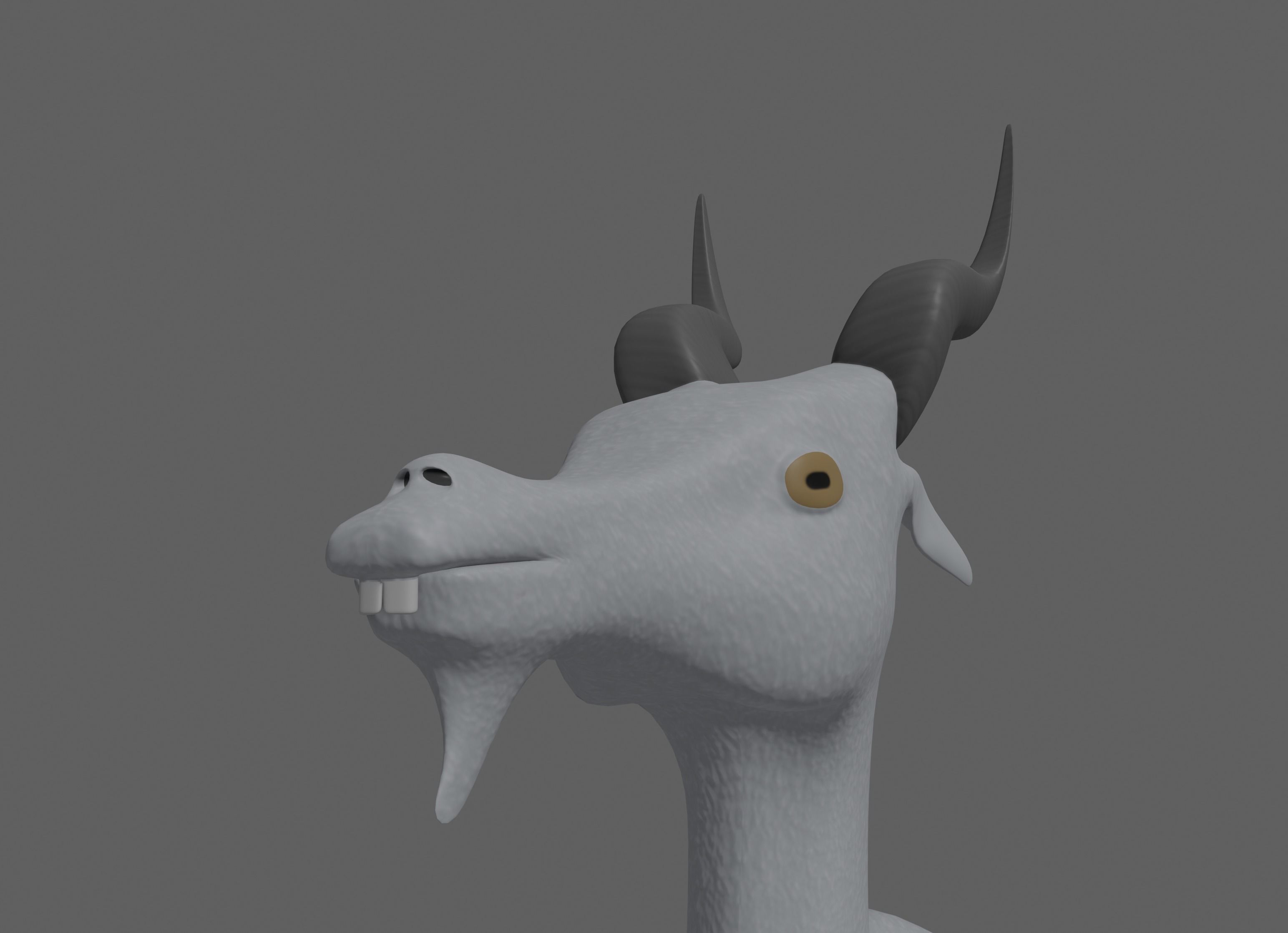Goat toon 3D model_5