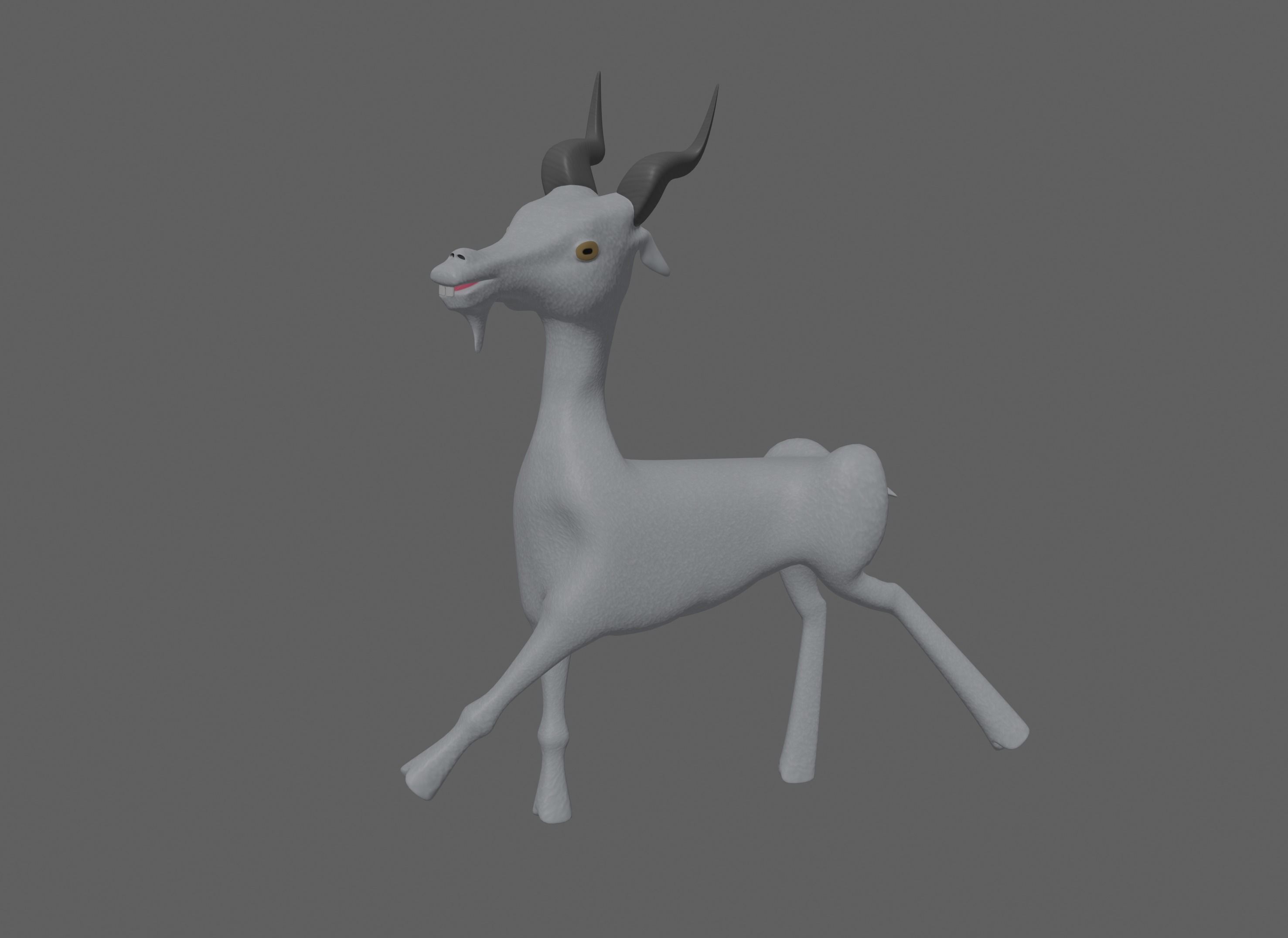 Goat toon 3D model_8