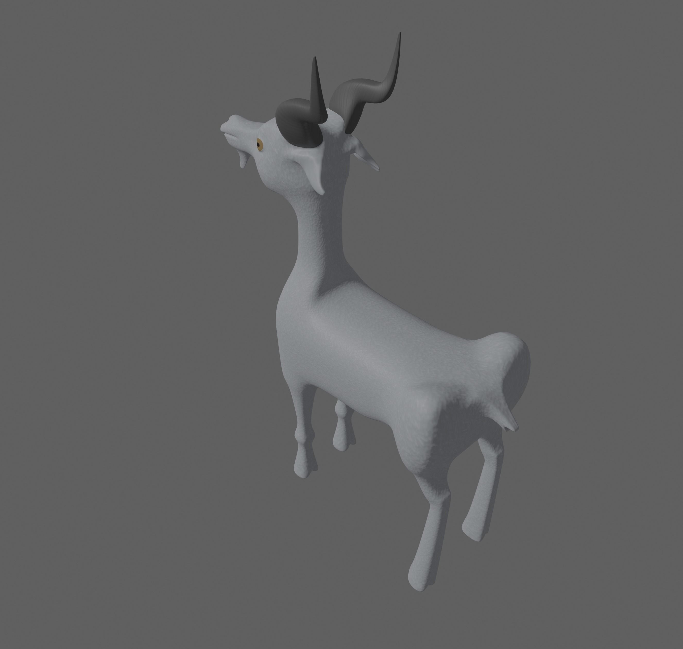Goat toon 3D model_4
