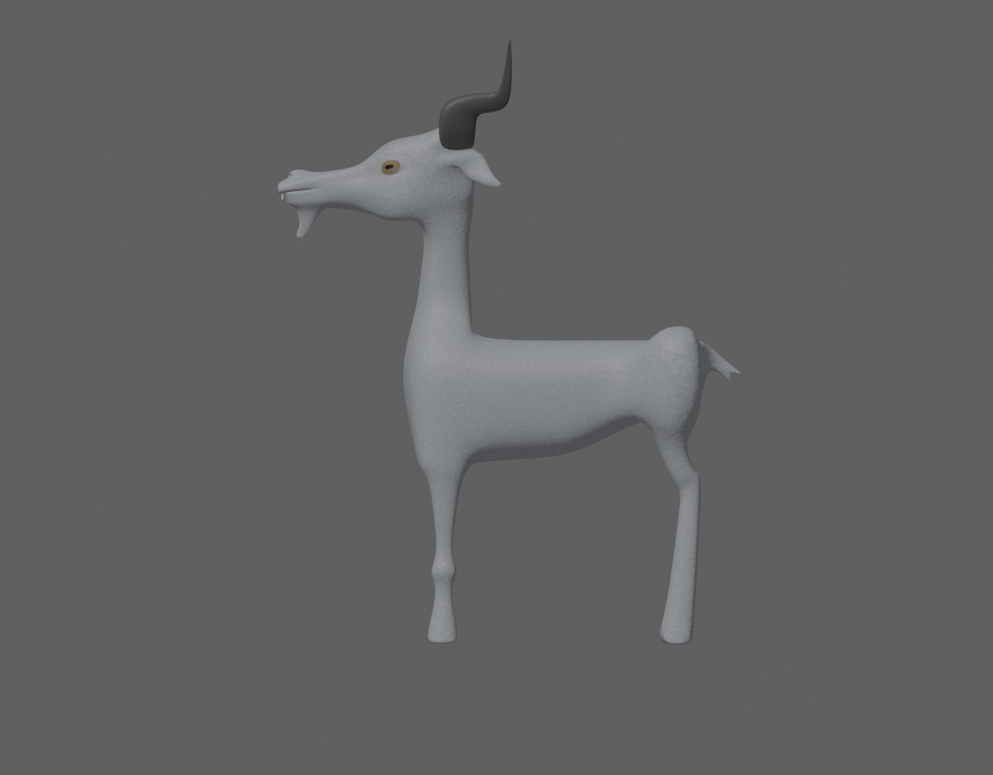 Goat toon 3D model_3