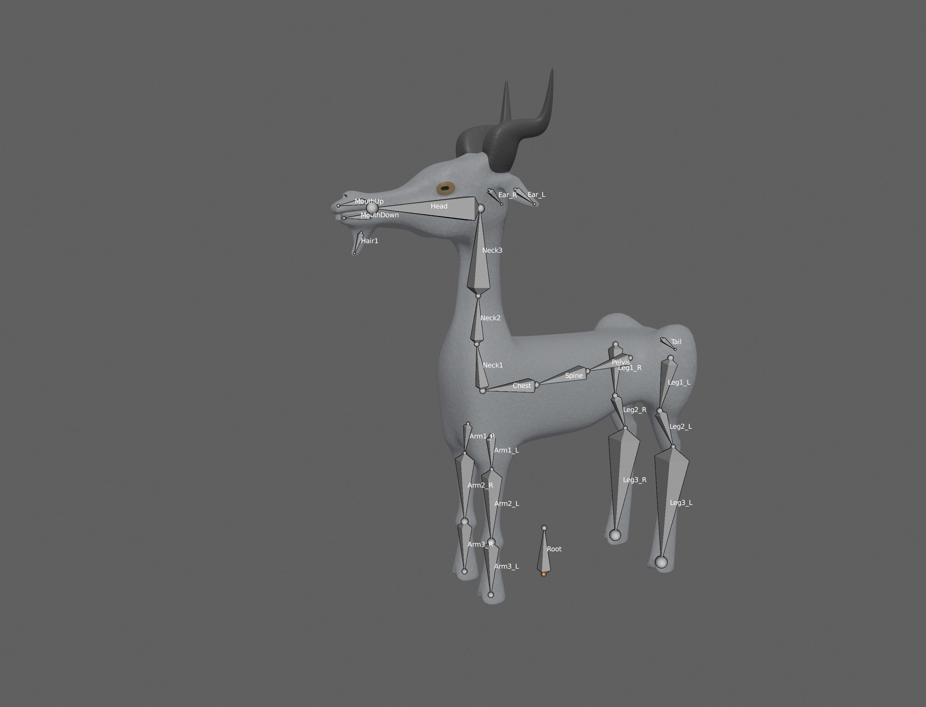 Goat toon 3D model_9