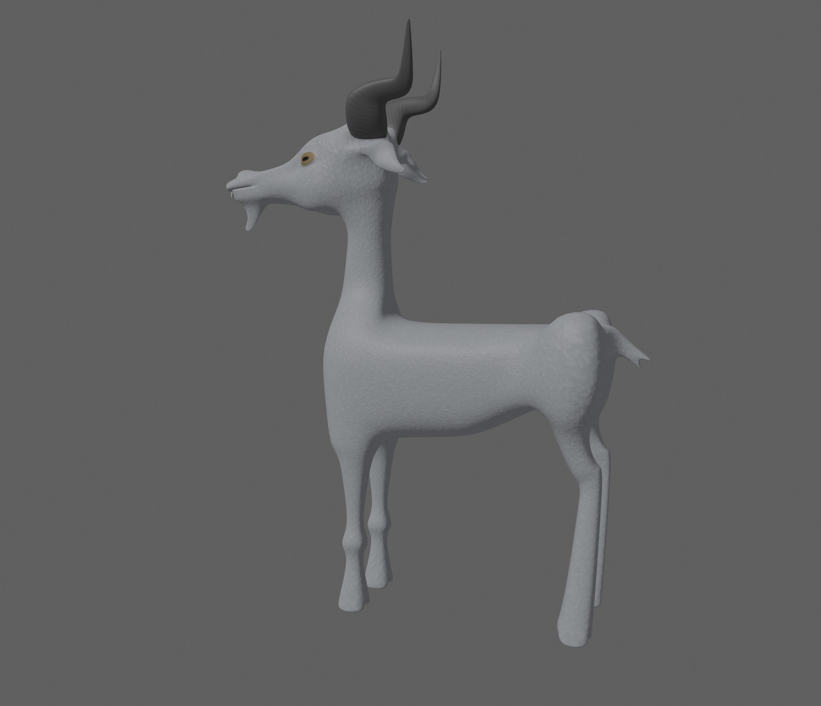 Goat toon 3D model_2