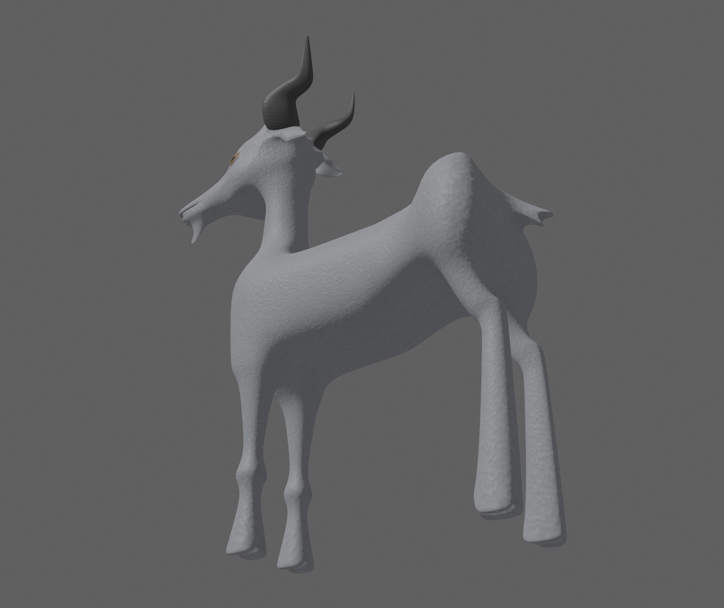 Goat toon 3D model_7