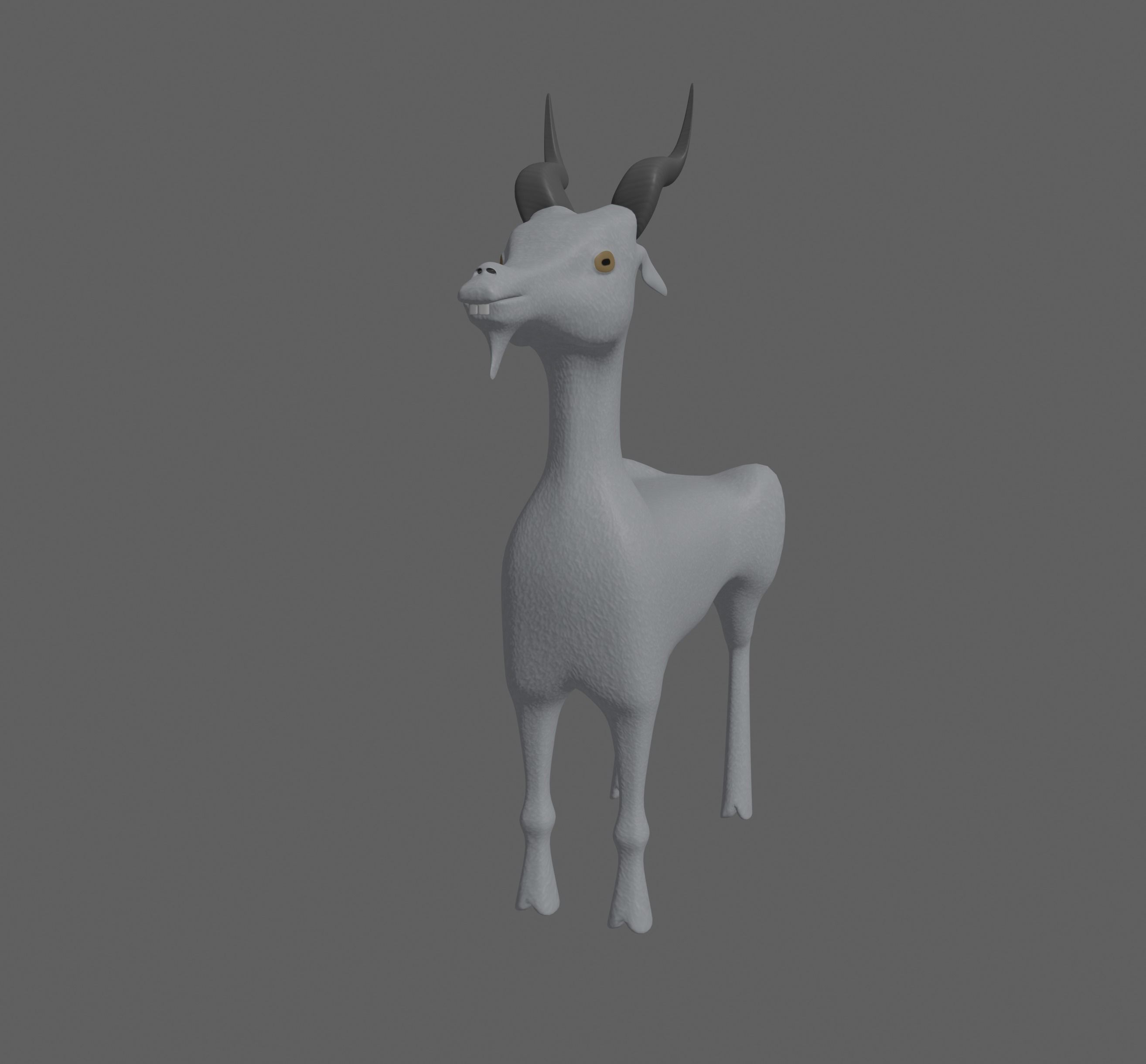 Goat toon 3D model_1
