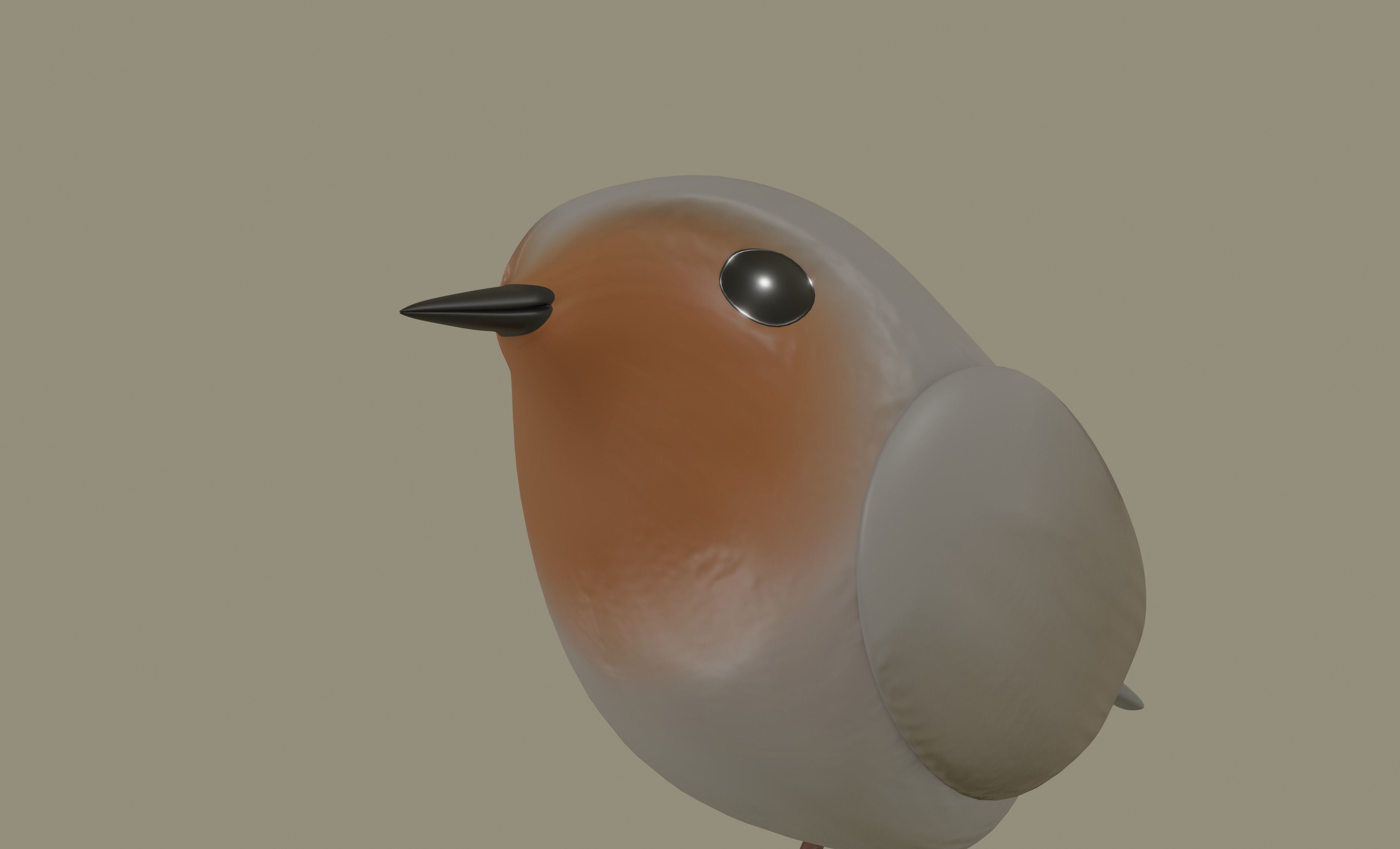 European Robin Bird 3D model_7