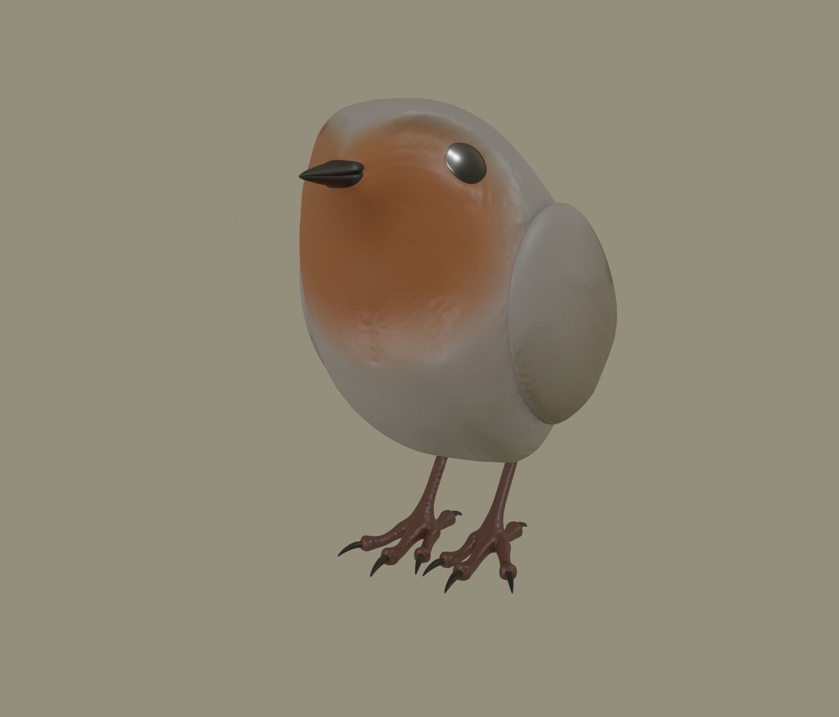 European Robin Bird 3D model_5