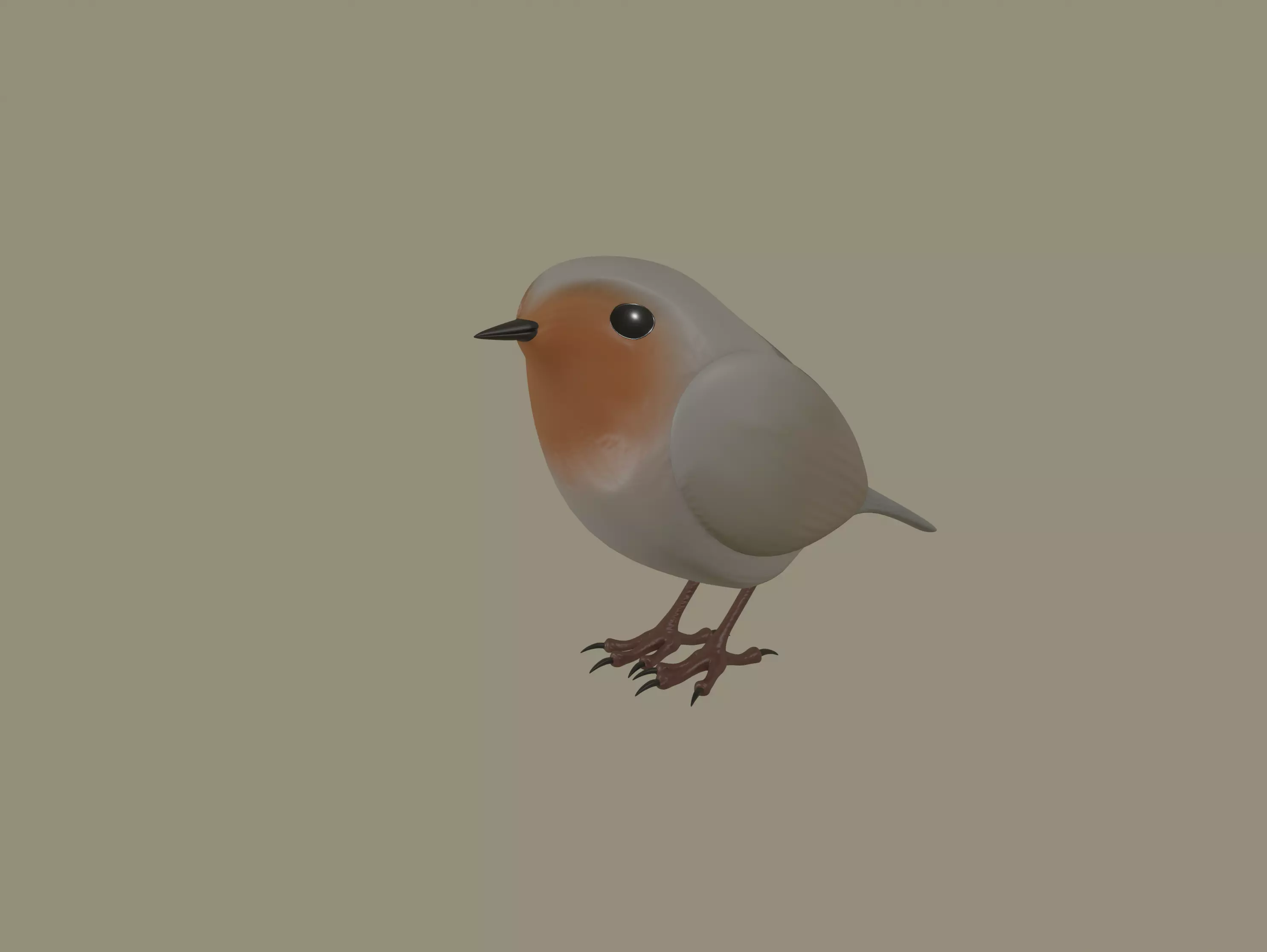 European Robin Bird 3D model_0