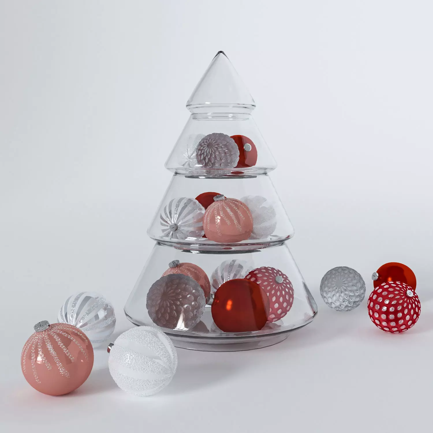 Glass decoration and Christmas balls 3D model