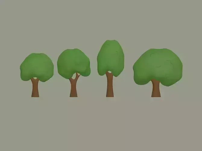 Toon Tree Low-poly 3D model