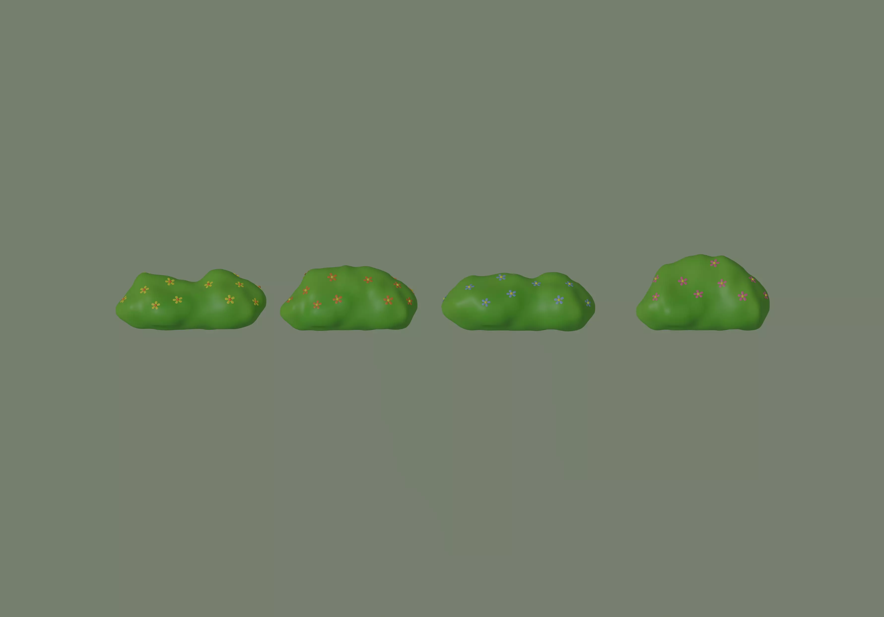 Toon Bush 3D model_0