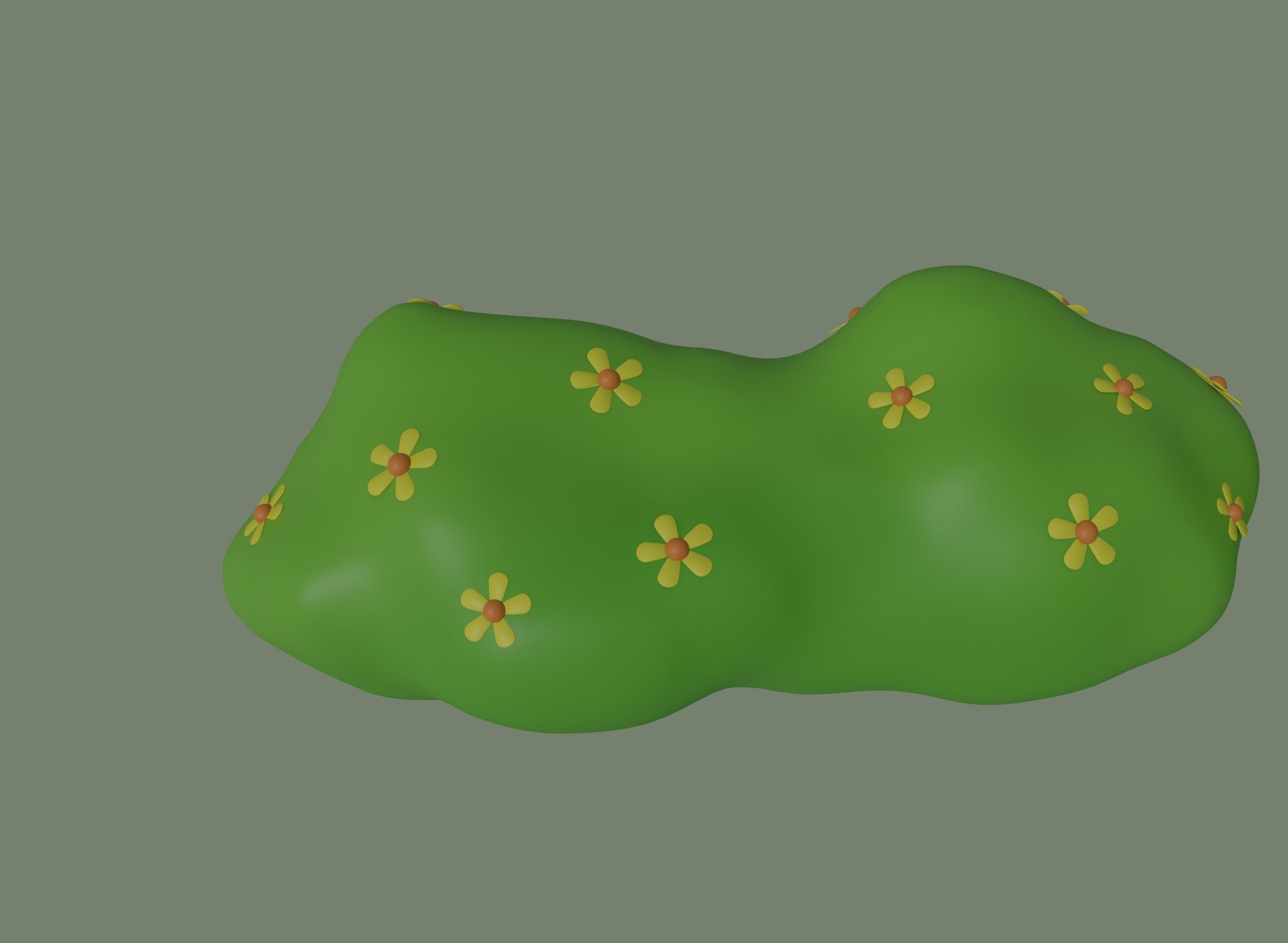 Toon Bush 3D model_3