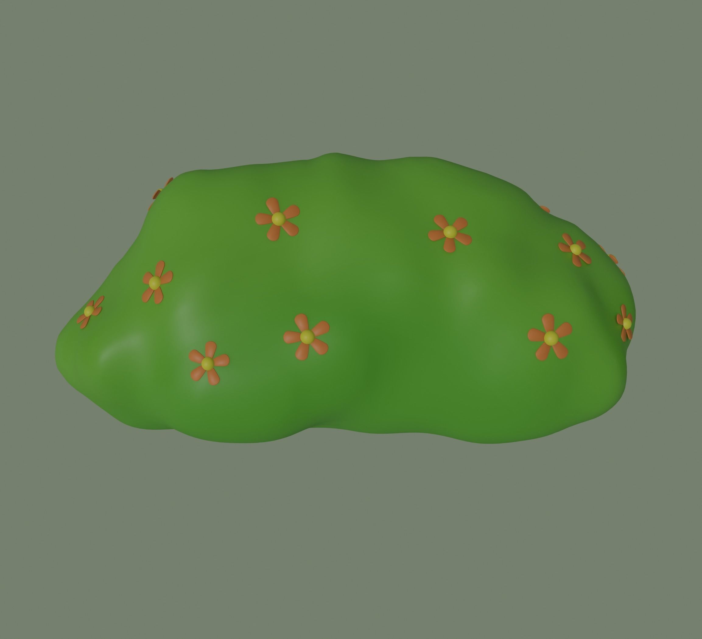 Toon Bush 3D model_4