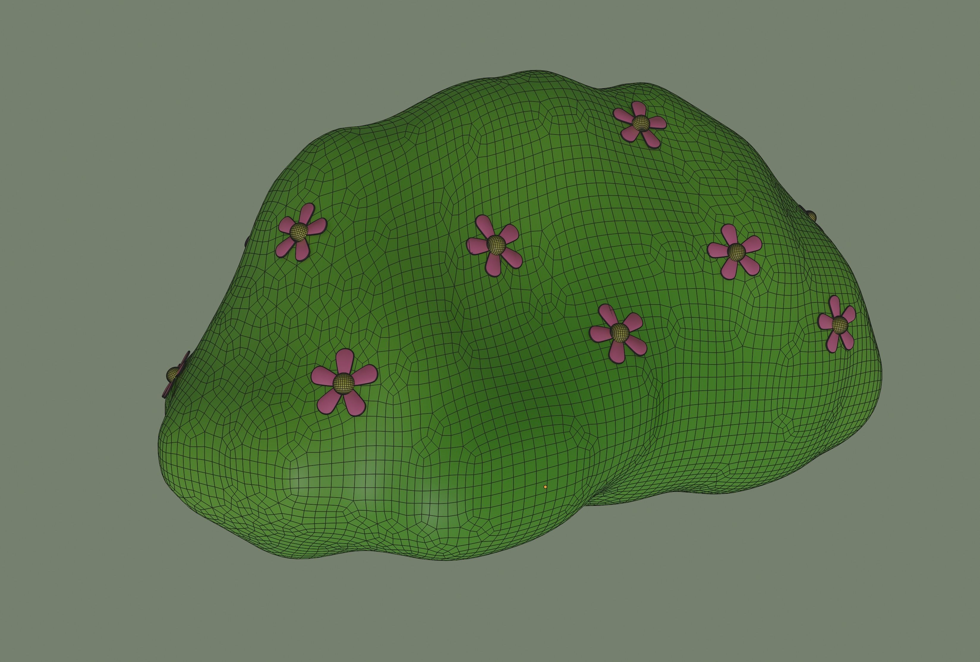 Toon Bush 3D model_11