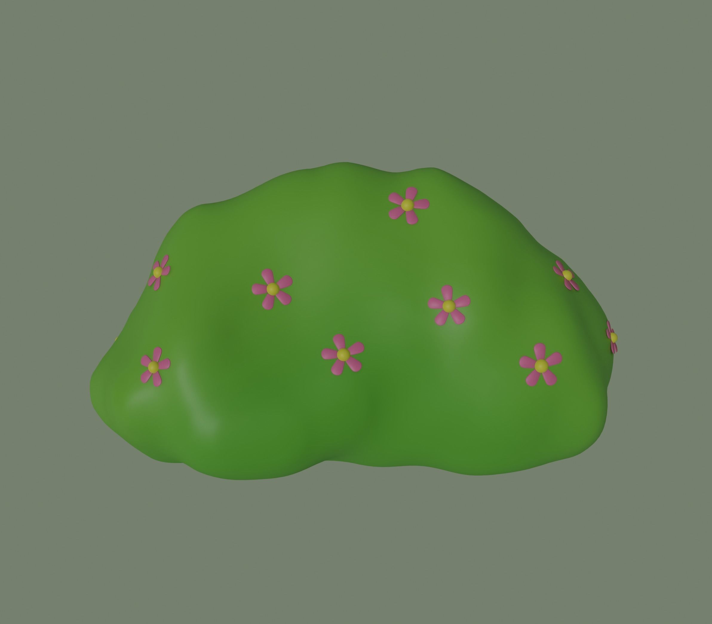 Toon Bush 3D model_6