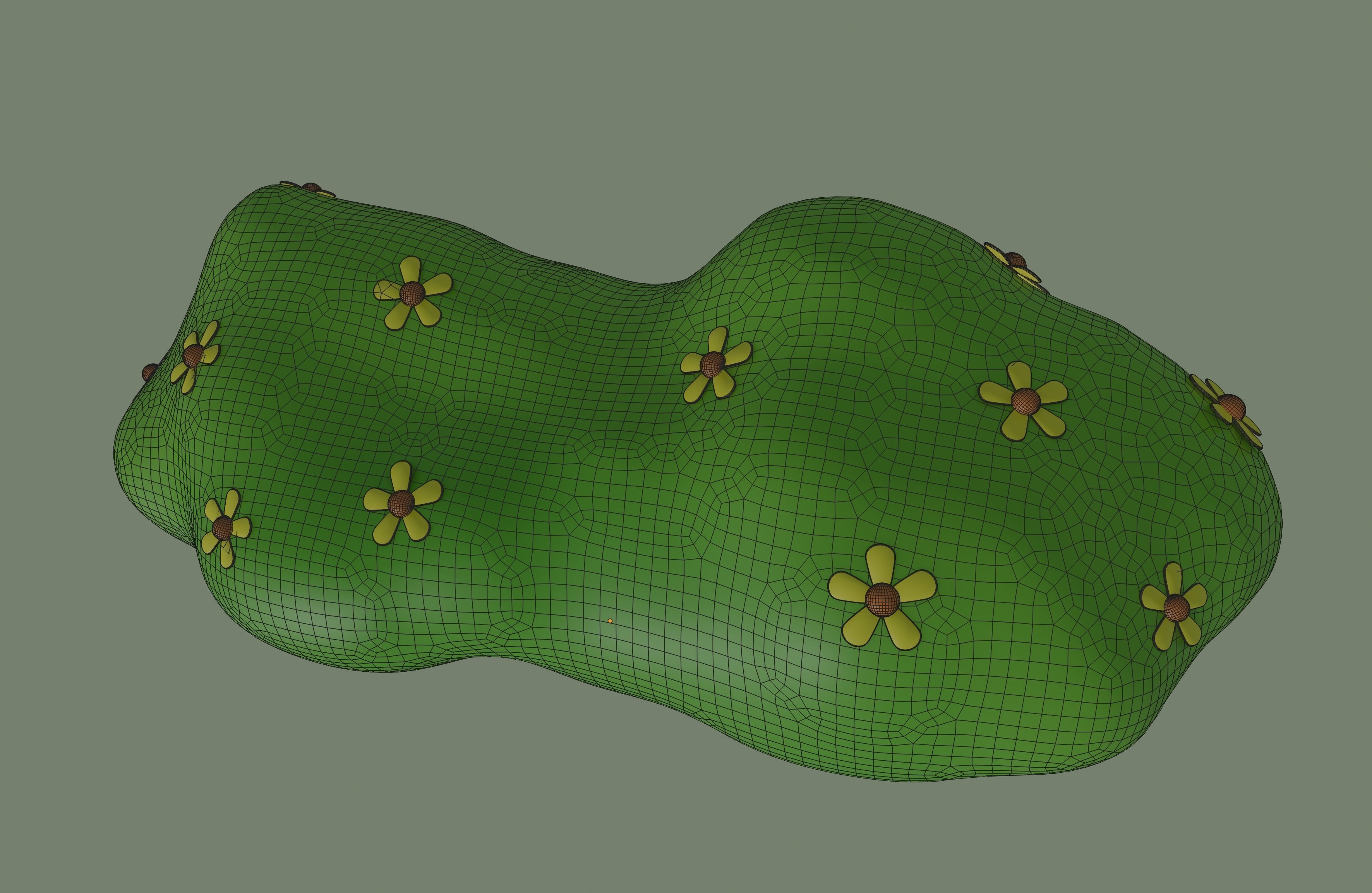 Toon Bush 3D model_10