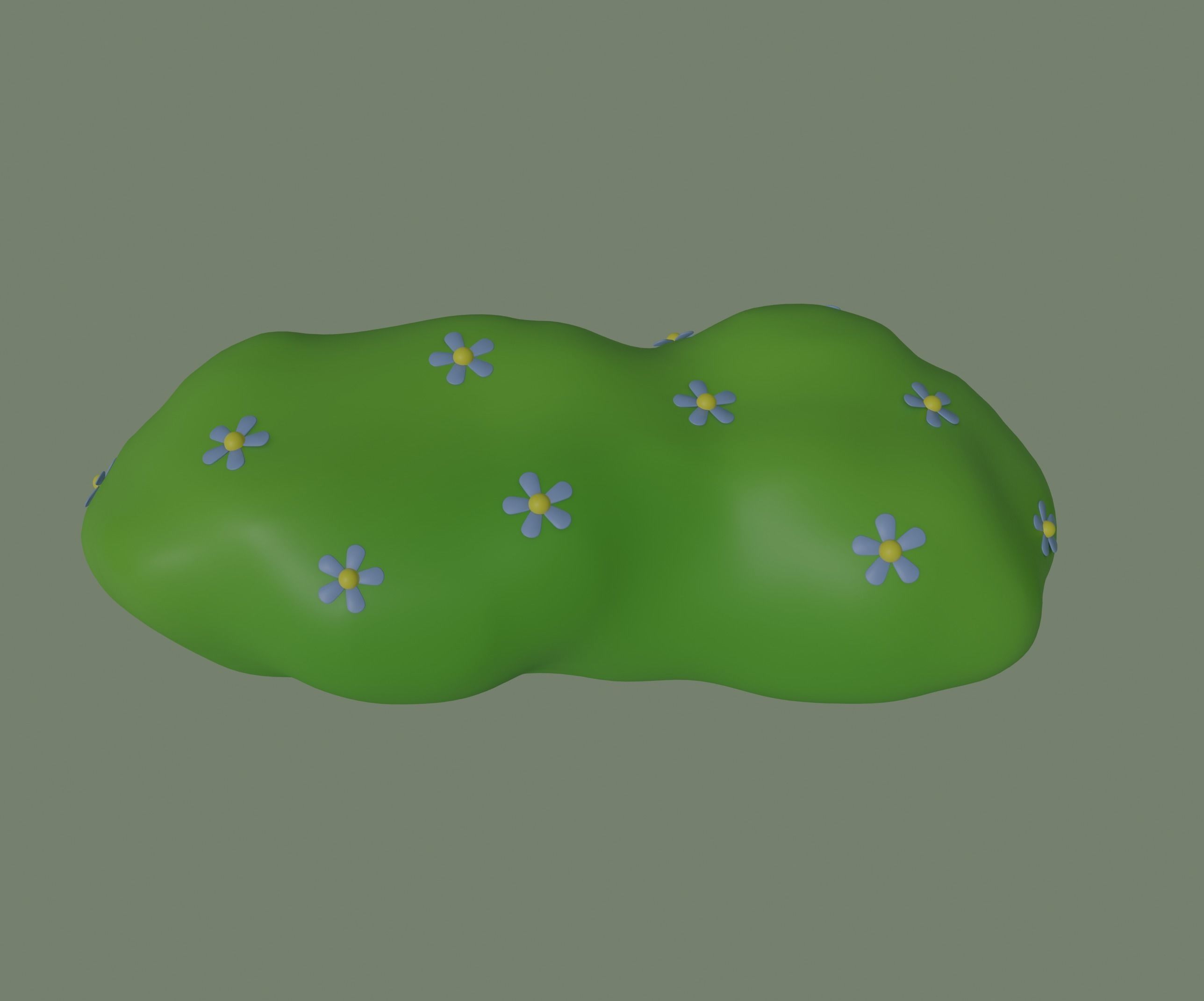 Toon Bush 3D model_5