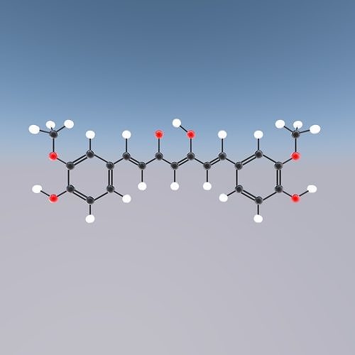 Curcumin ball and stick model 3D model