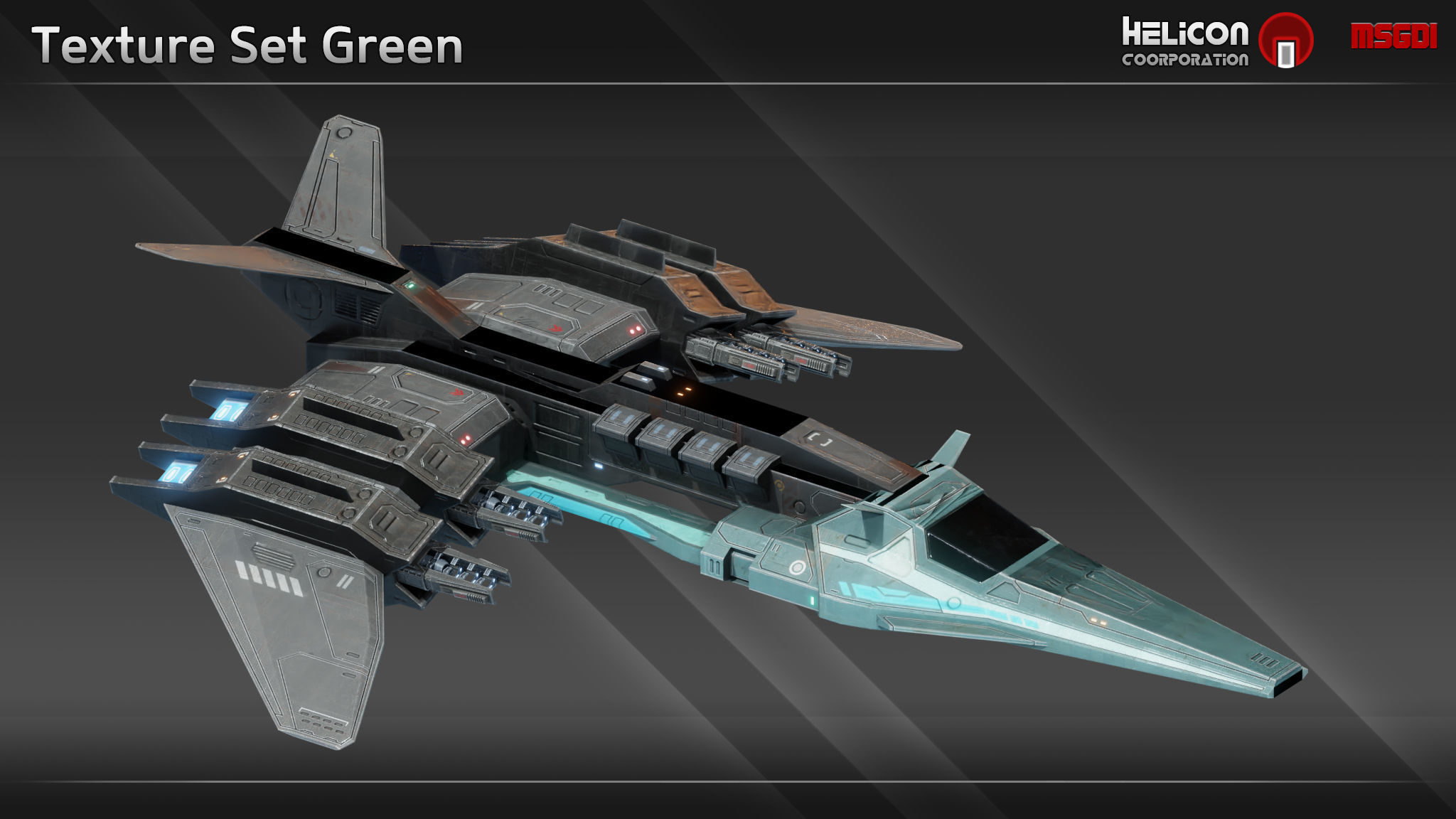 HF13 Class Fighter Low-poly 3D model_9