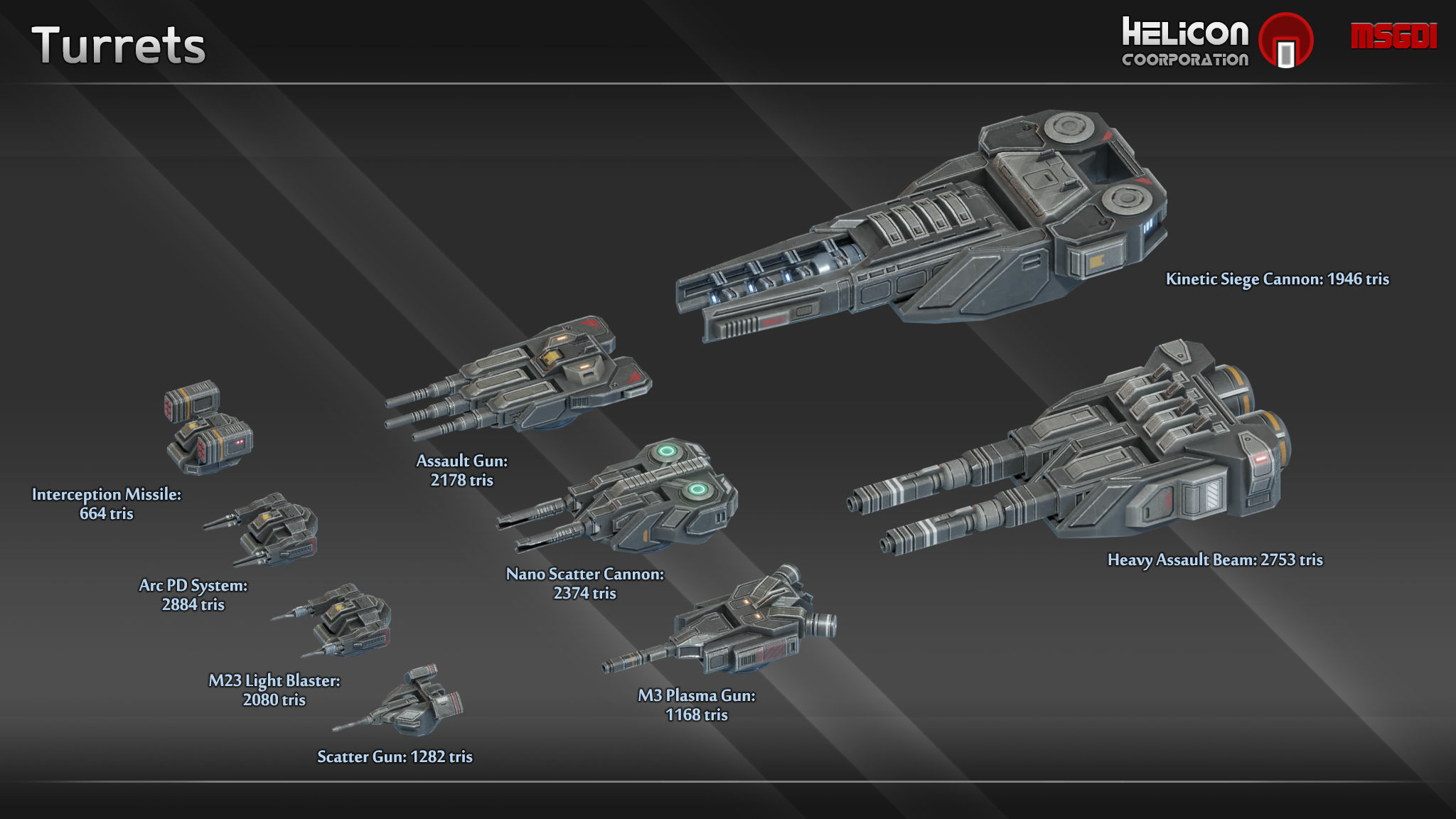 HF13 Class Fighter Low-poly 3D model_1