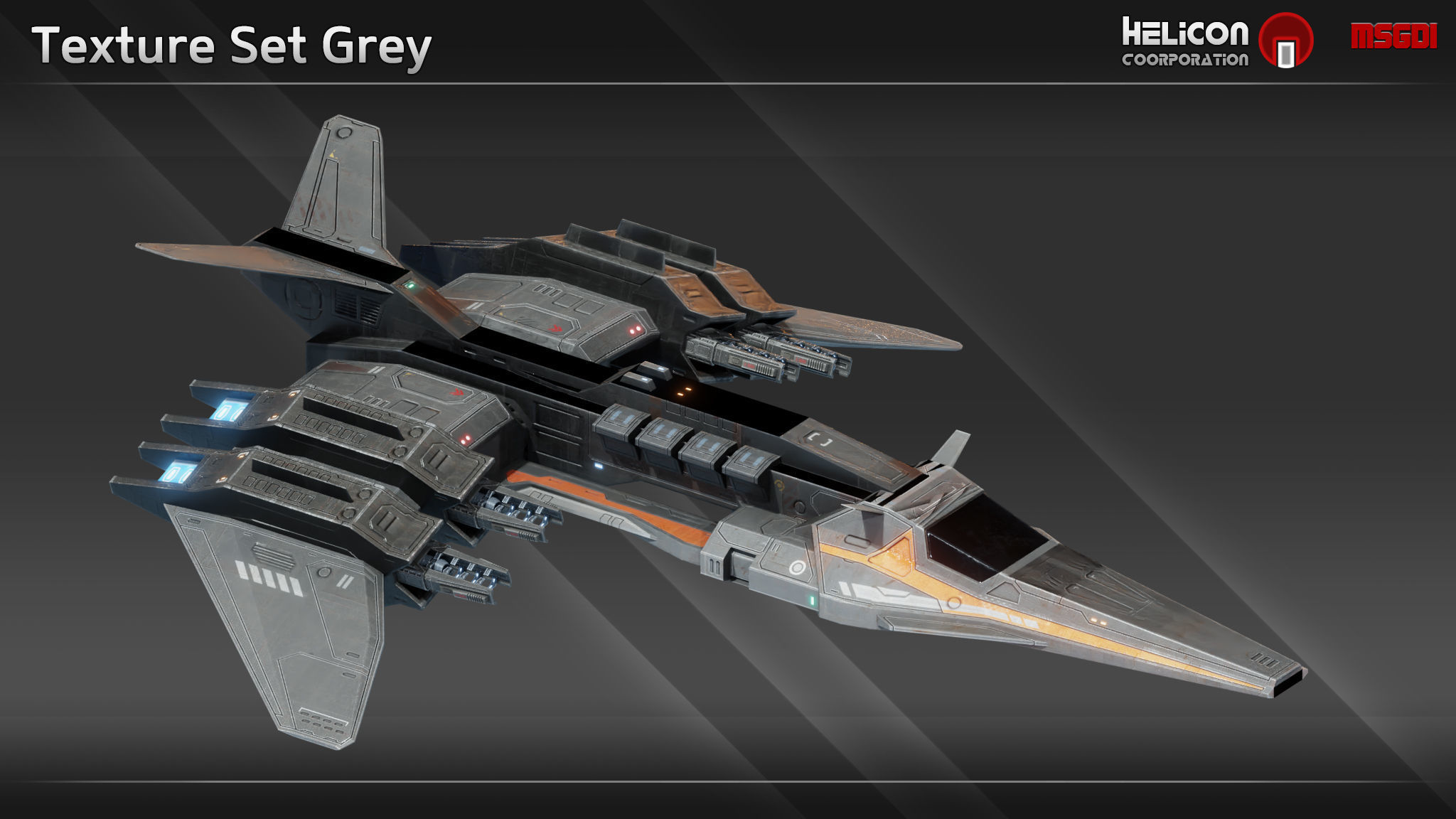 HF13 Class Fighter Low-poly 3D model_10
