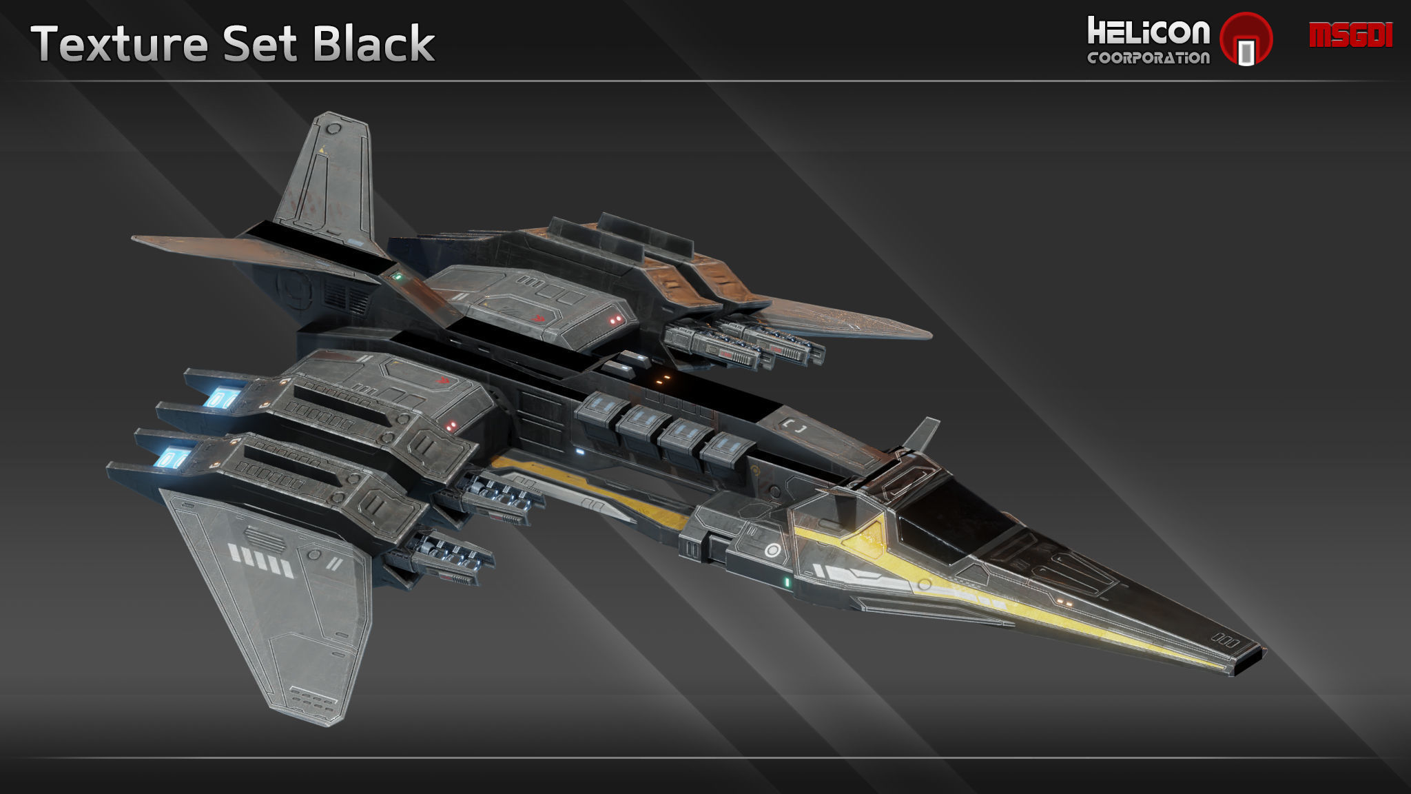 HF13 Class Fighter Low-poly 3D model_7