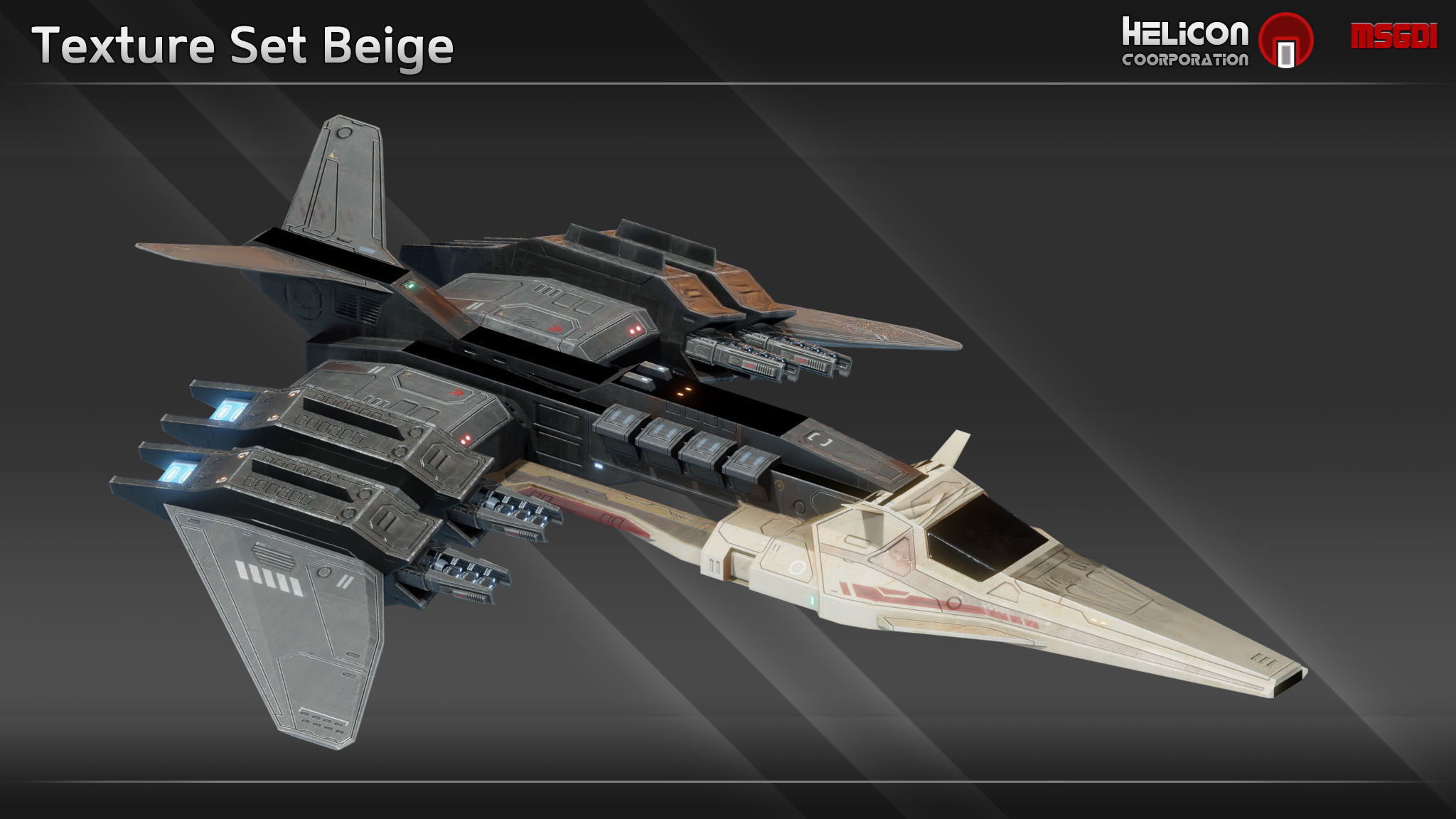 HF13 Class Fighter Low-poly 3D model_6