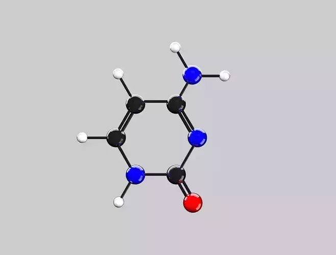 Cytosine ball and stick model