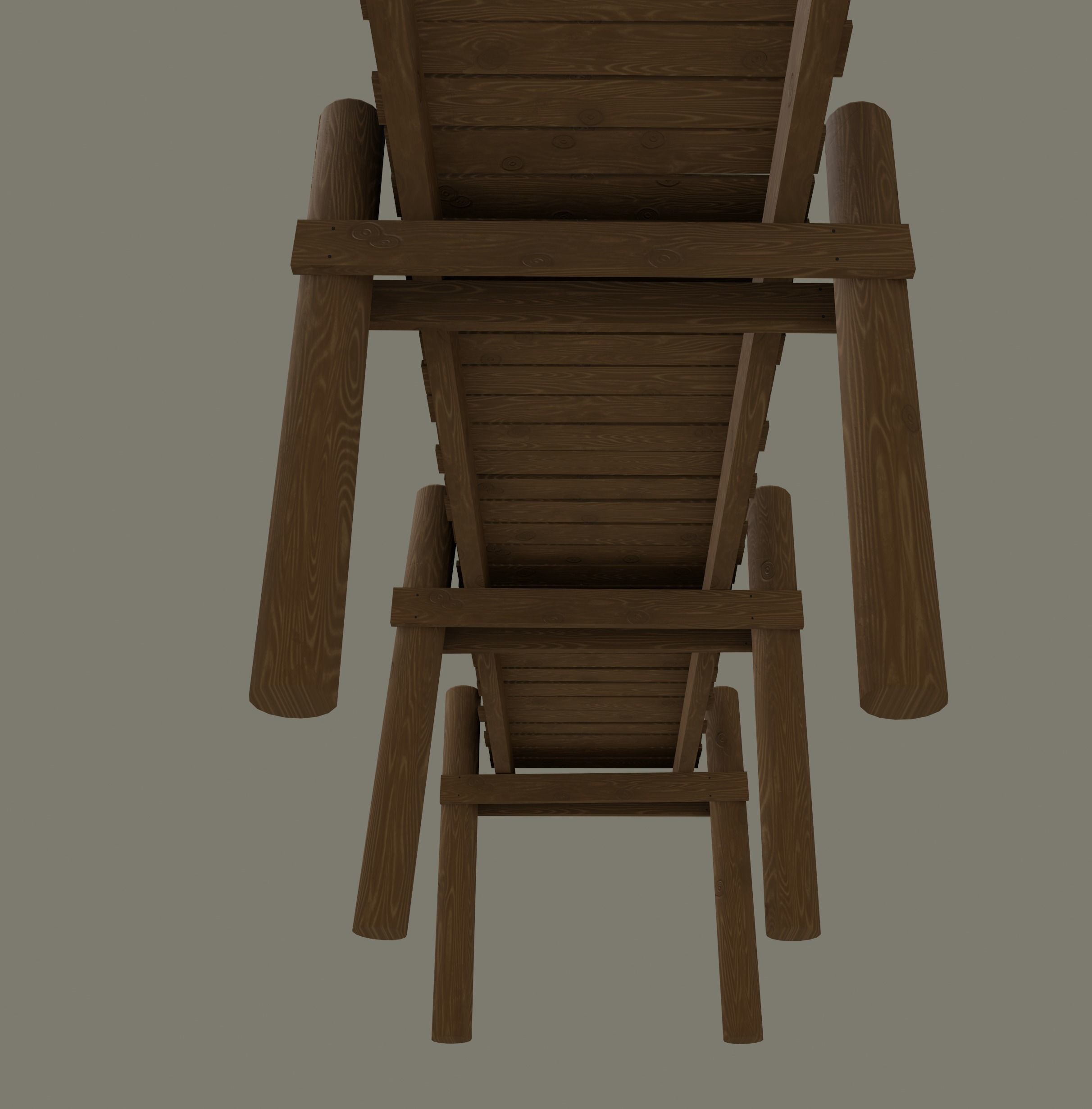 Wood Pier Low-poly 3D model_11