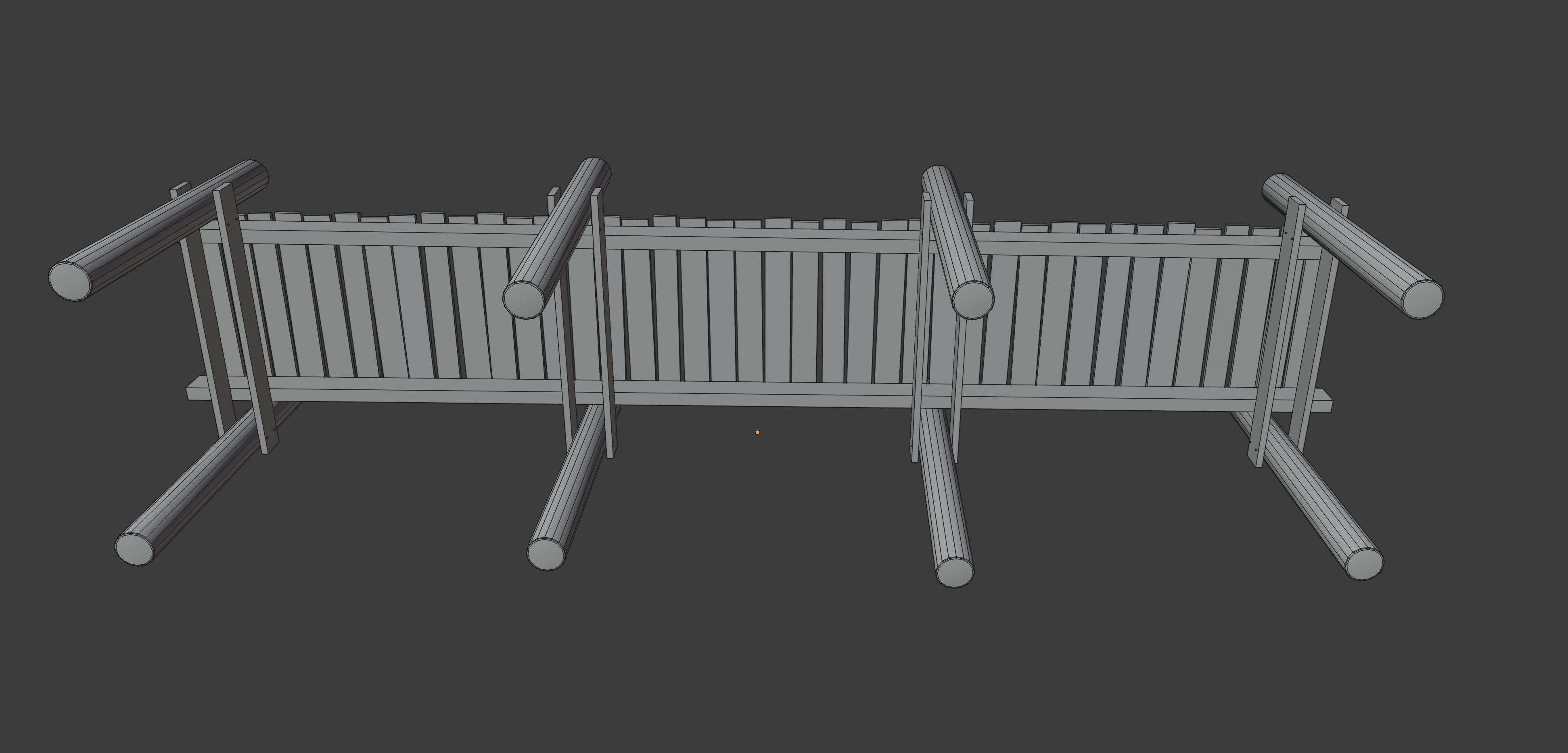 Wood Pier Low-poly 3D model_14