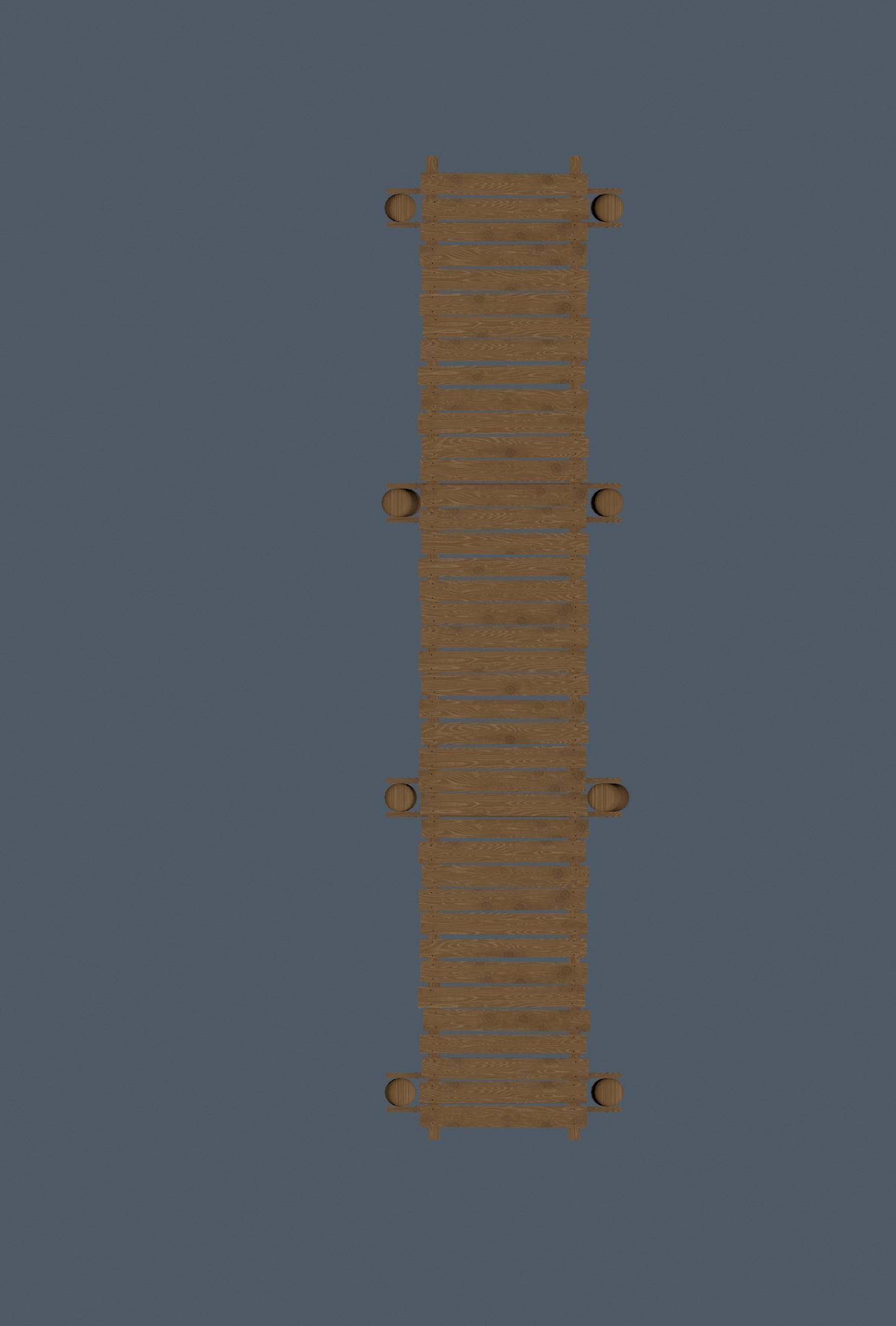 Wood Pier Low-poly 3D model_5