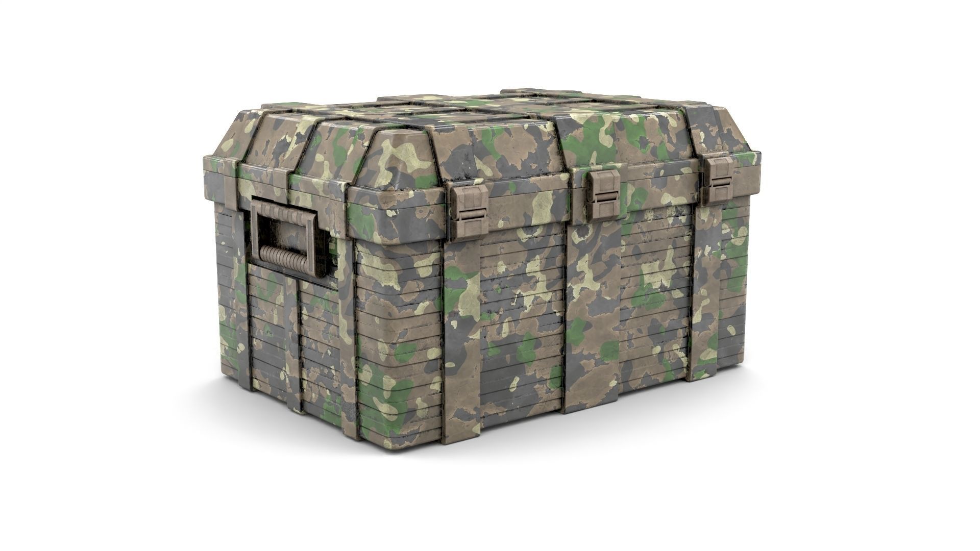 Khaki Military Case Low-poly 3D model_1