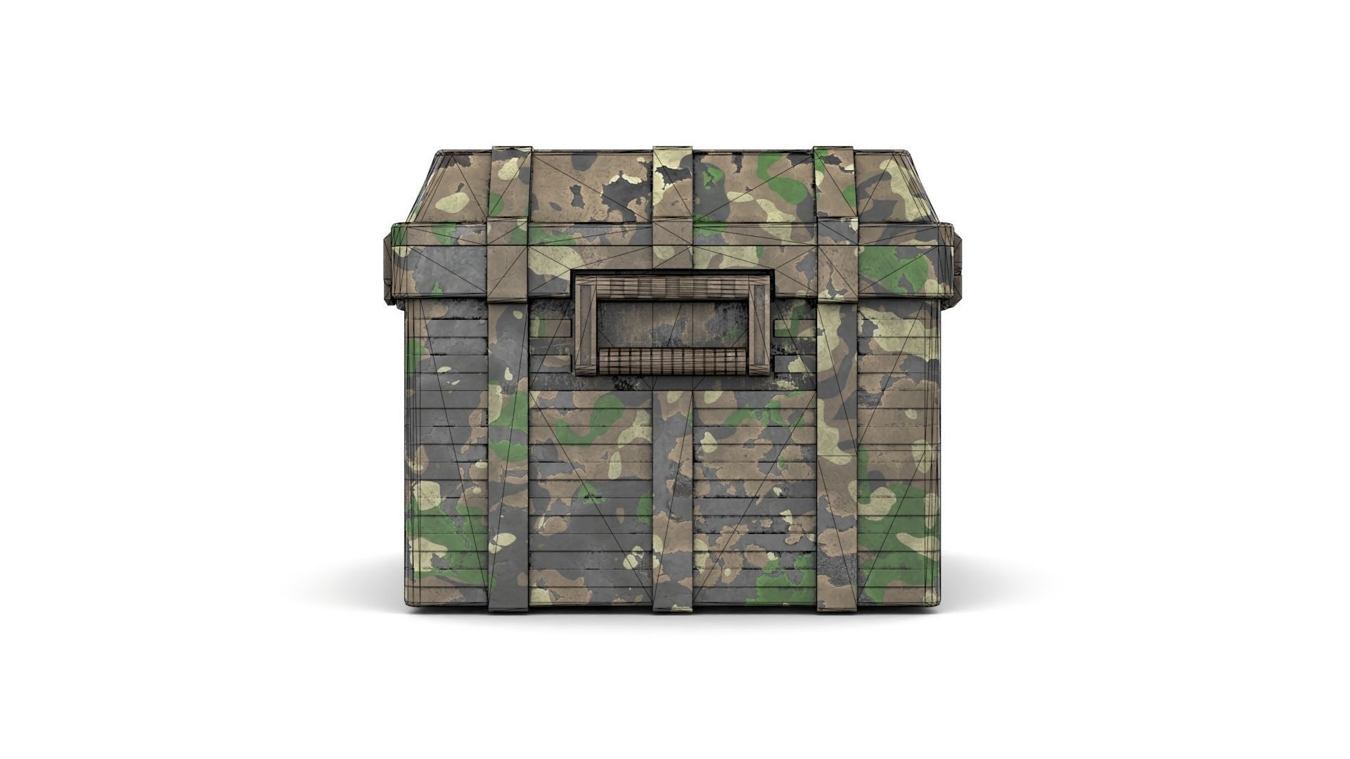 Khaki Military Case Low-poly 3D model_15