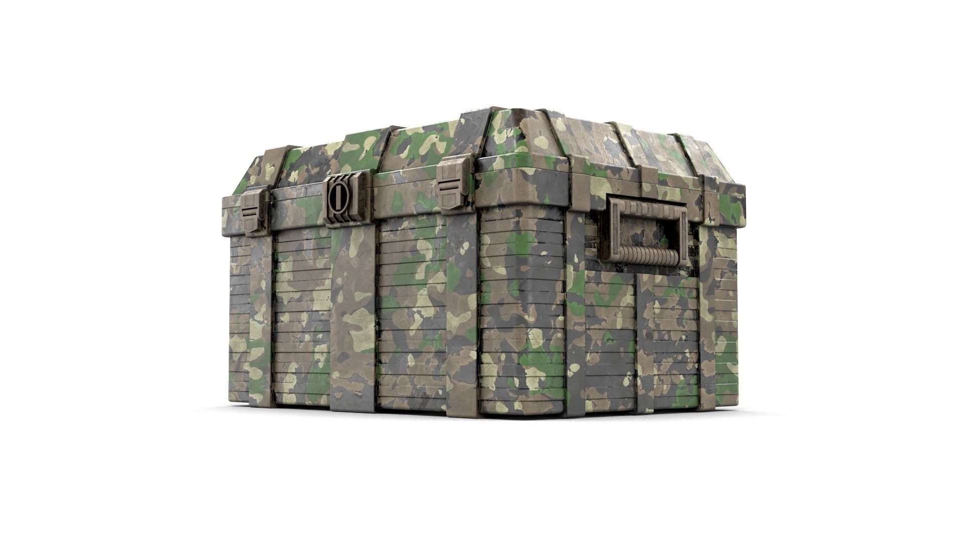 Khaki Military Case Low-poly 3D model_9
