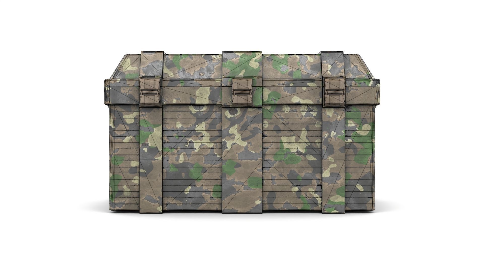 Khaki Military Case Low-poly 3D model_18