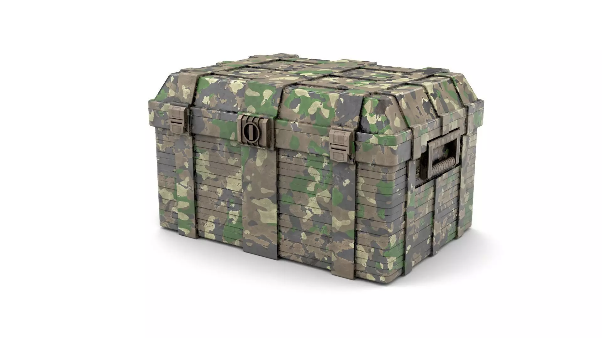 Khaki Military Case Low-poly 3D model_0