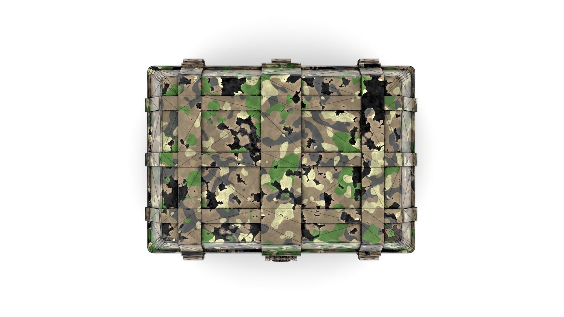 Khaki Military Case Low-poly 3D model_14