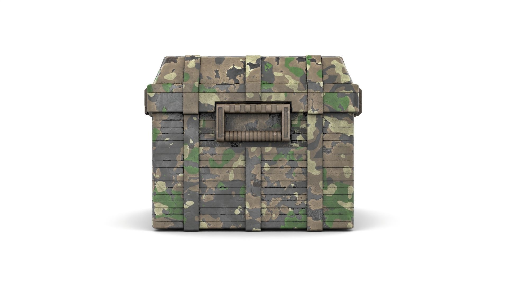 Khaki Military Case Low-poly 3D model_5