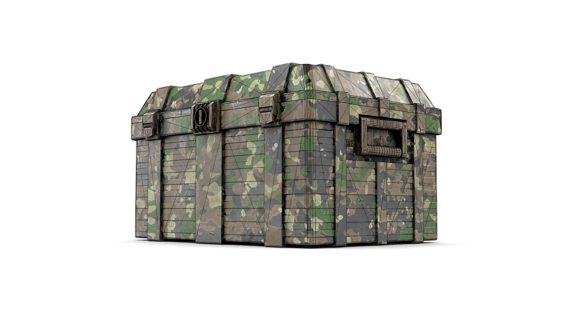 Khaki Military Case Low-poly 3D model_19