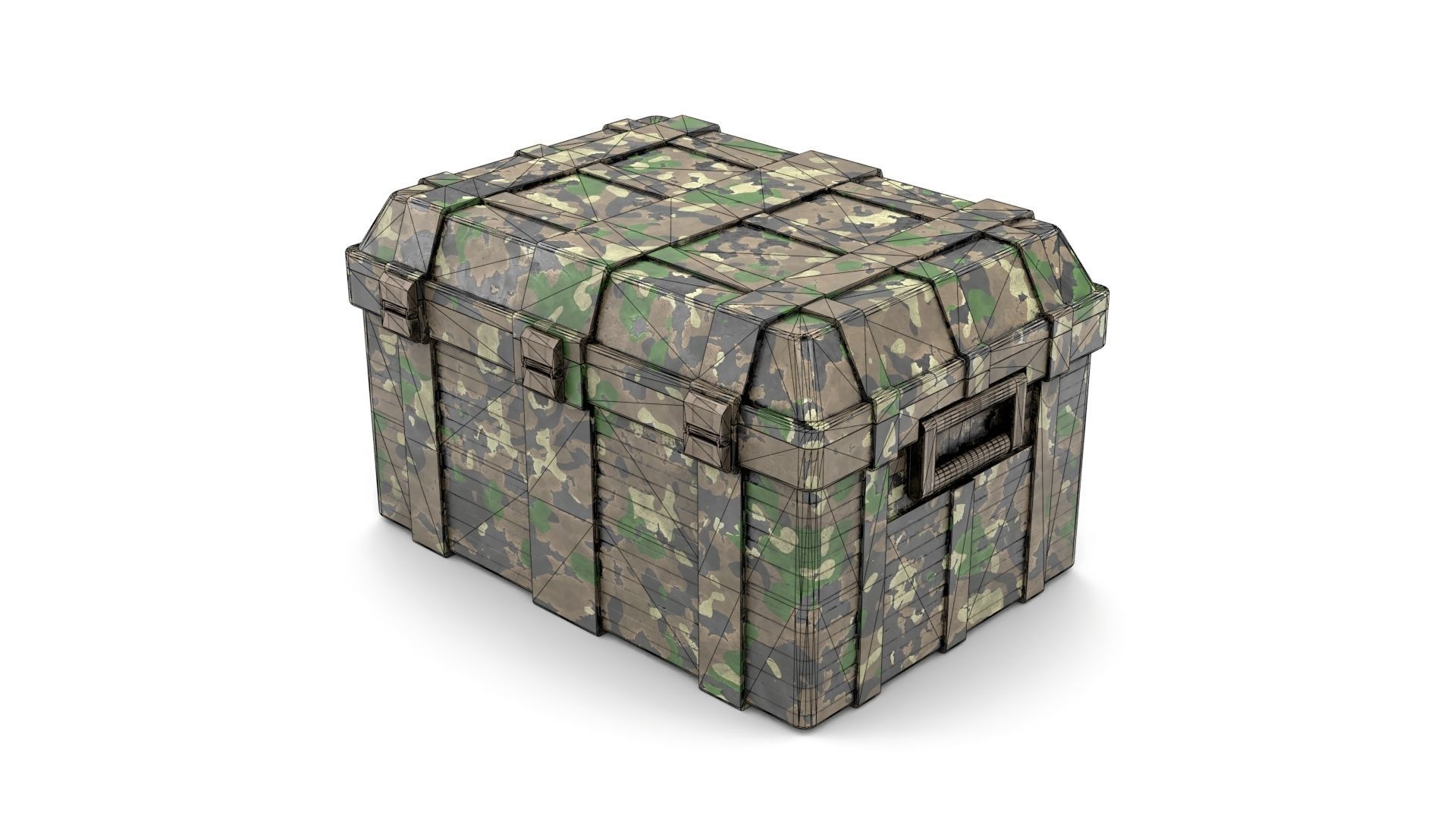 Khaki Military Case Low-poly 3D model_13