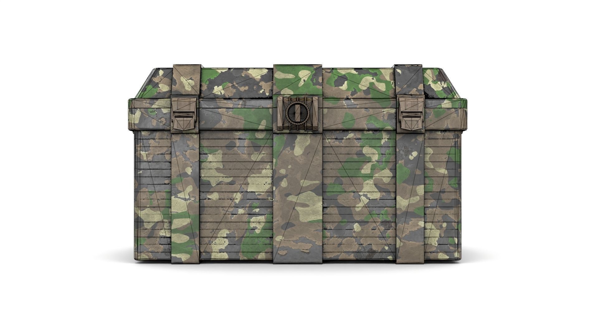 Khaki Military Case Low-poly 3D model_17