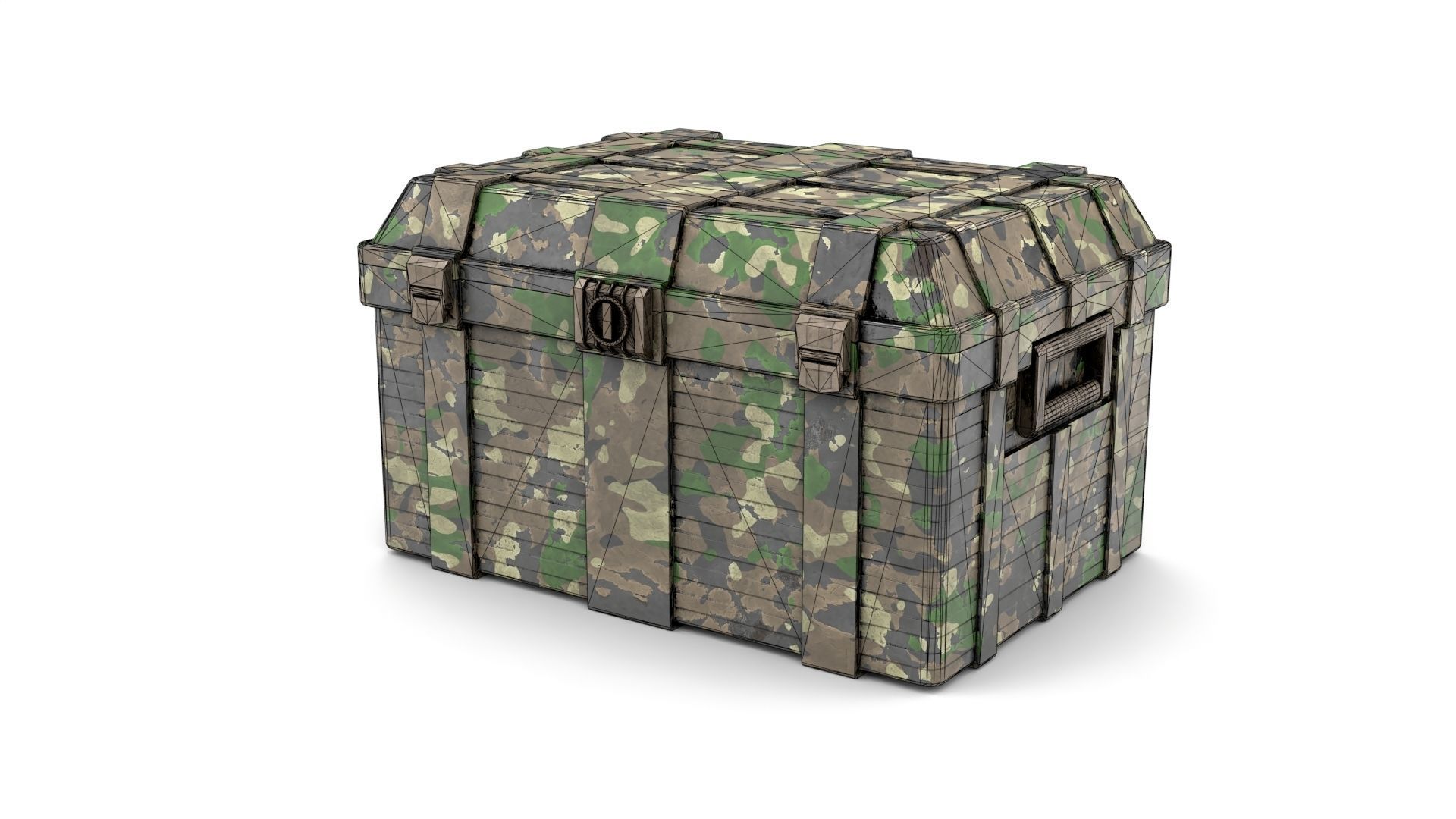 Khaki Military Case Low-poly 3D model_10
