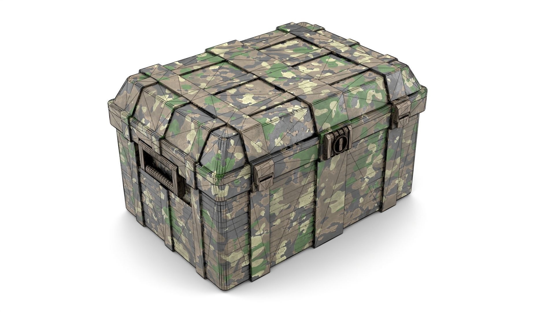 Khaki Military Case Low-poly 3D model_12