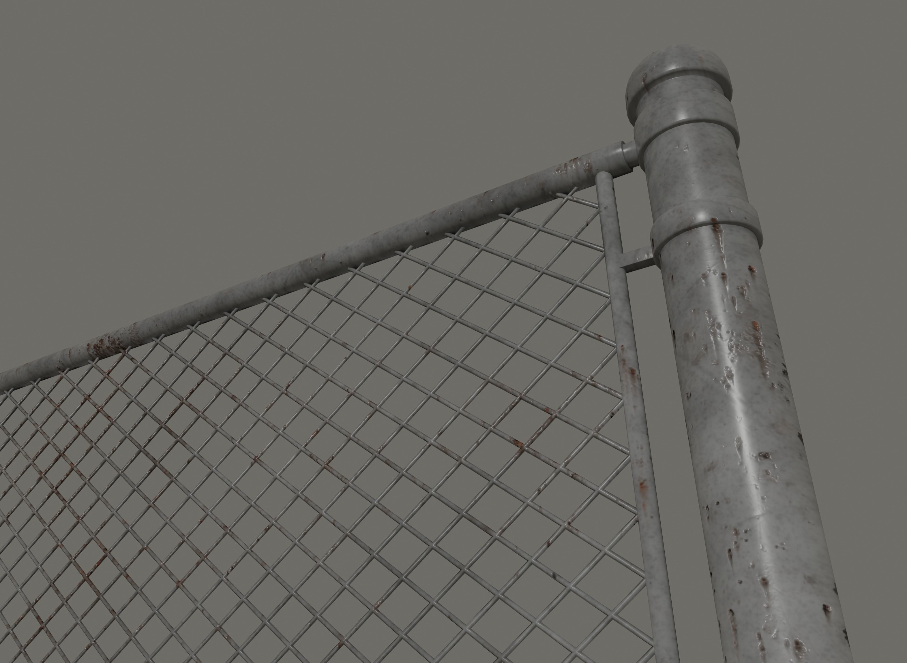 Chain Link Fence 3D model_7