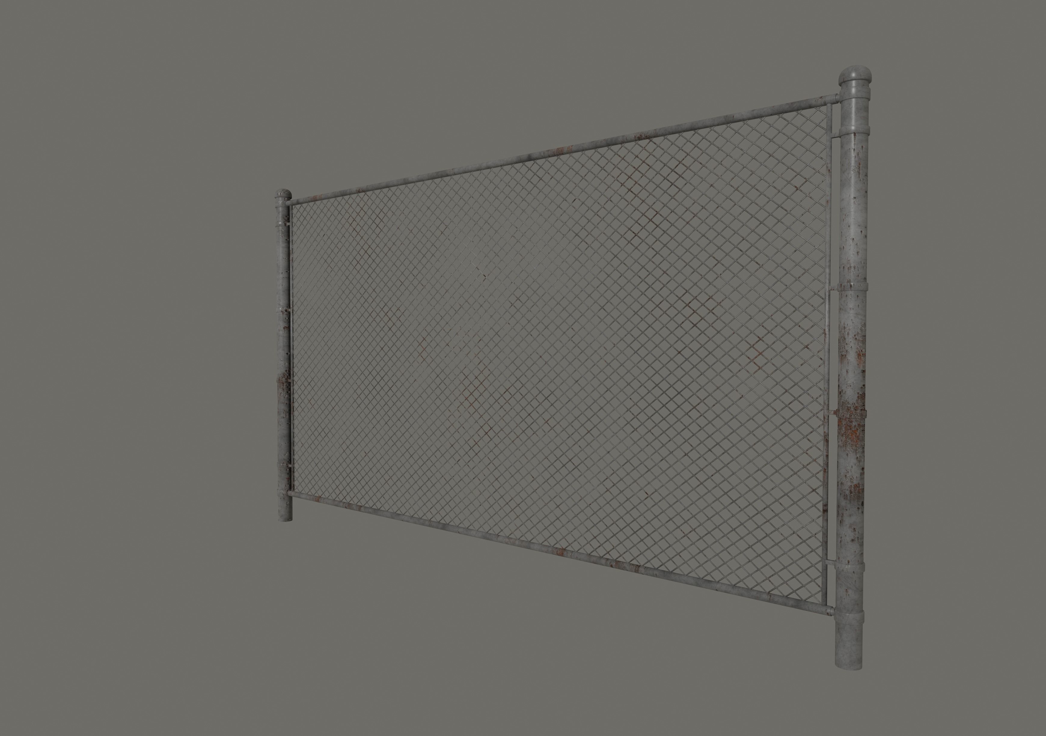 Chain Link Fence 3D model_1