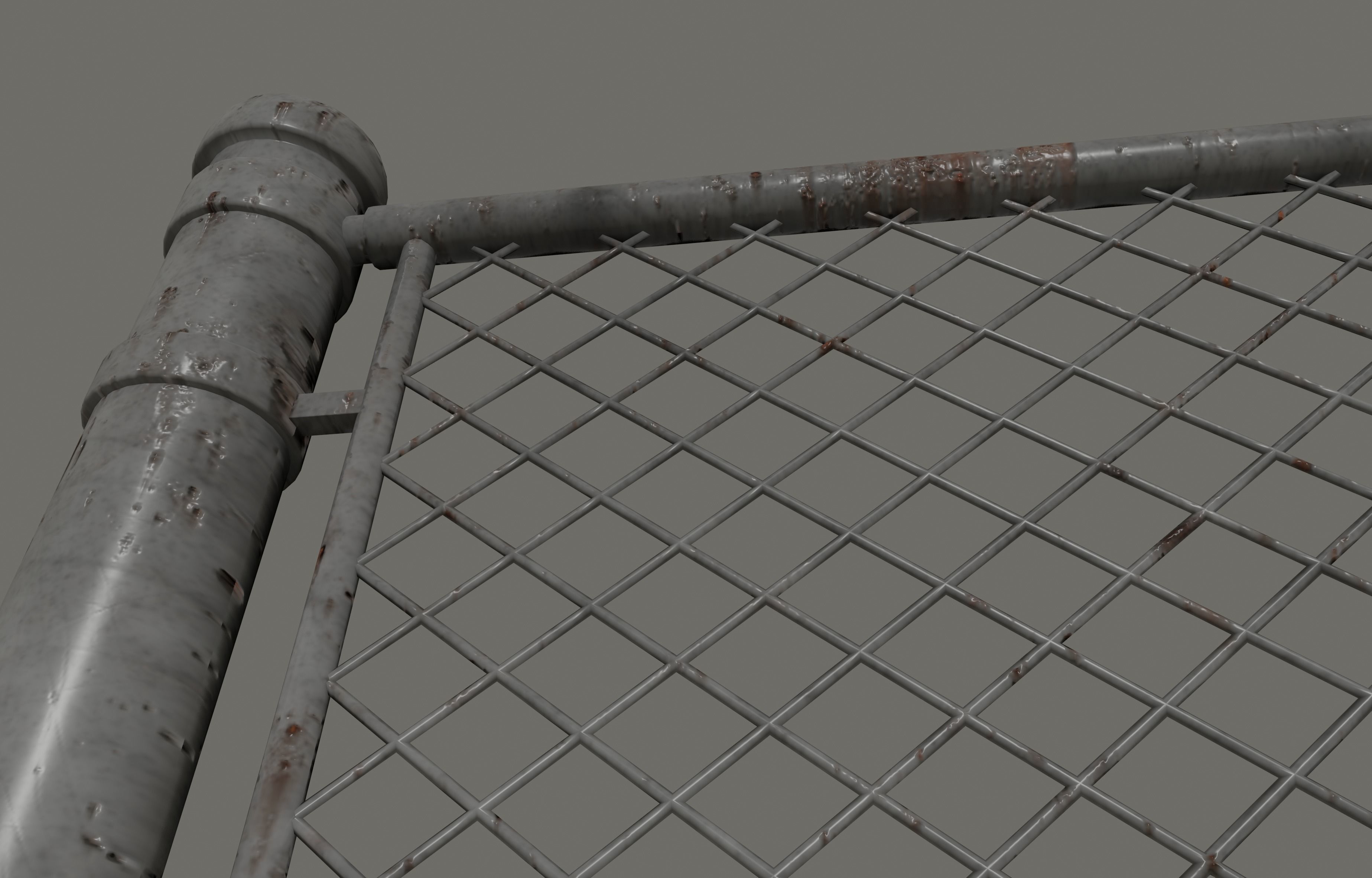 Chain Link Fence 3D model_10