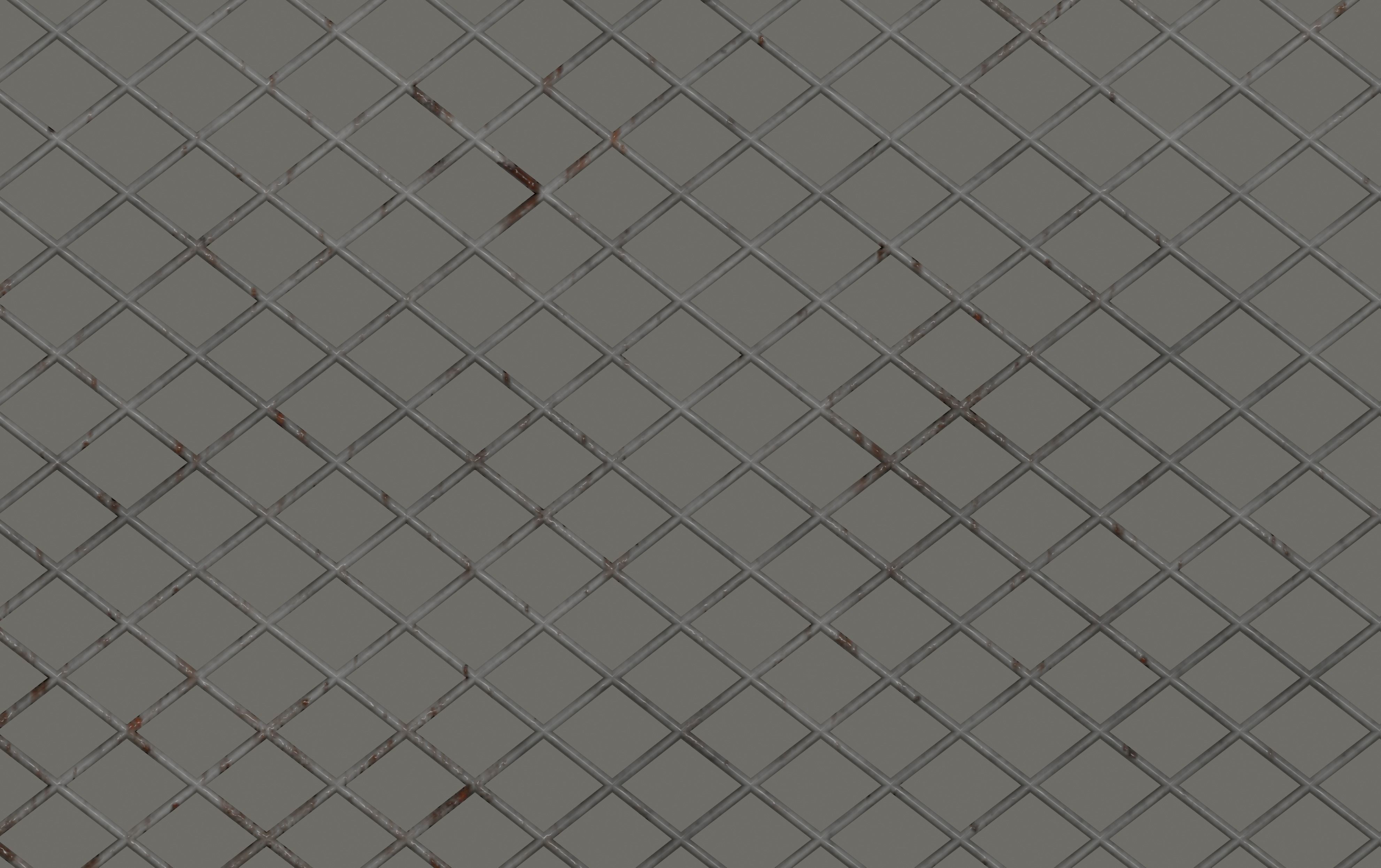 Chain Link Fence 3D model_8