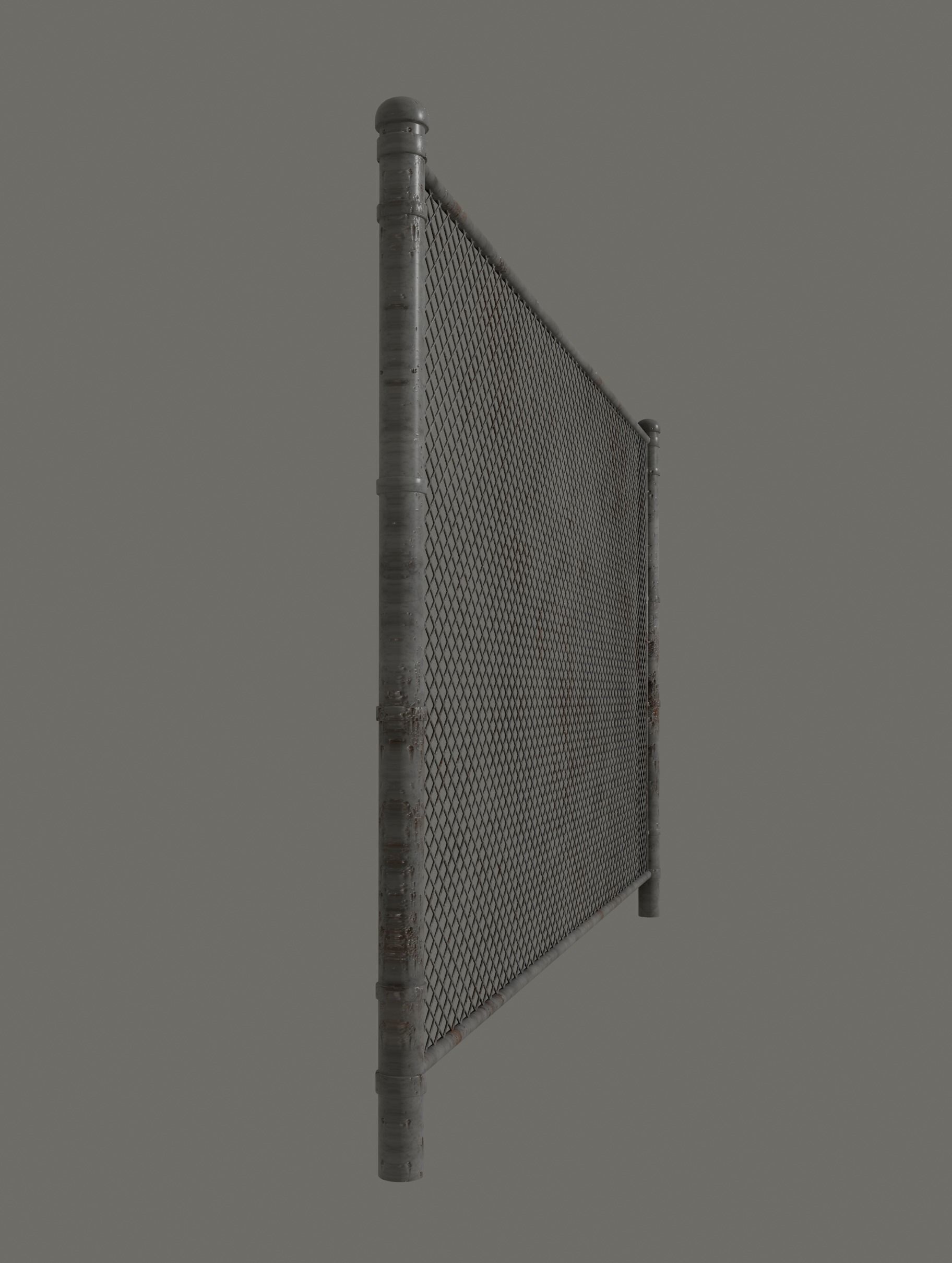 Chain Link Fence 3D model_5