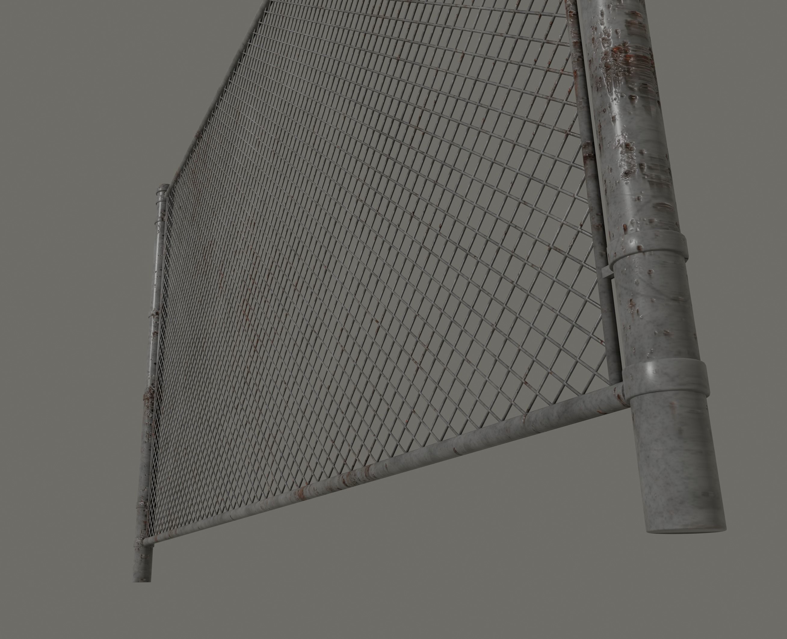 Chain Link Fence 3D model_6