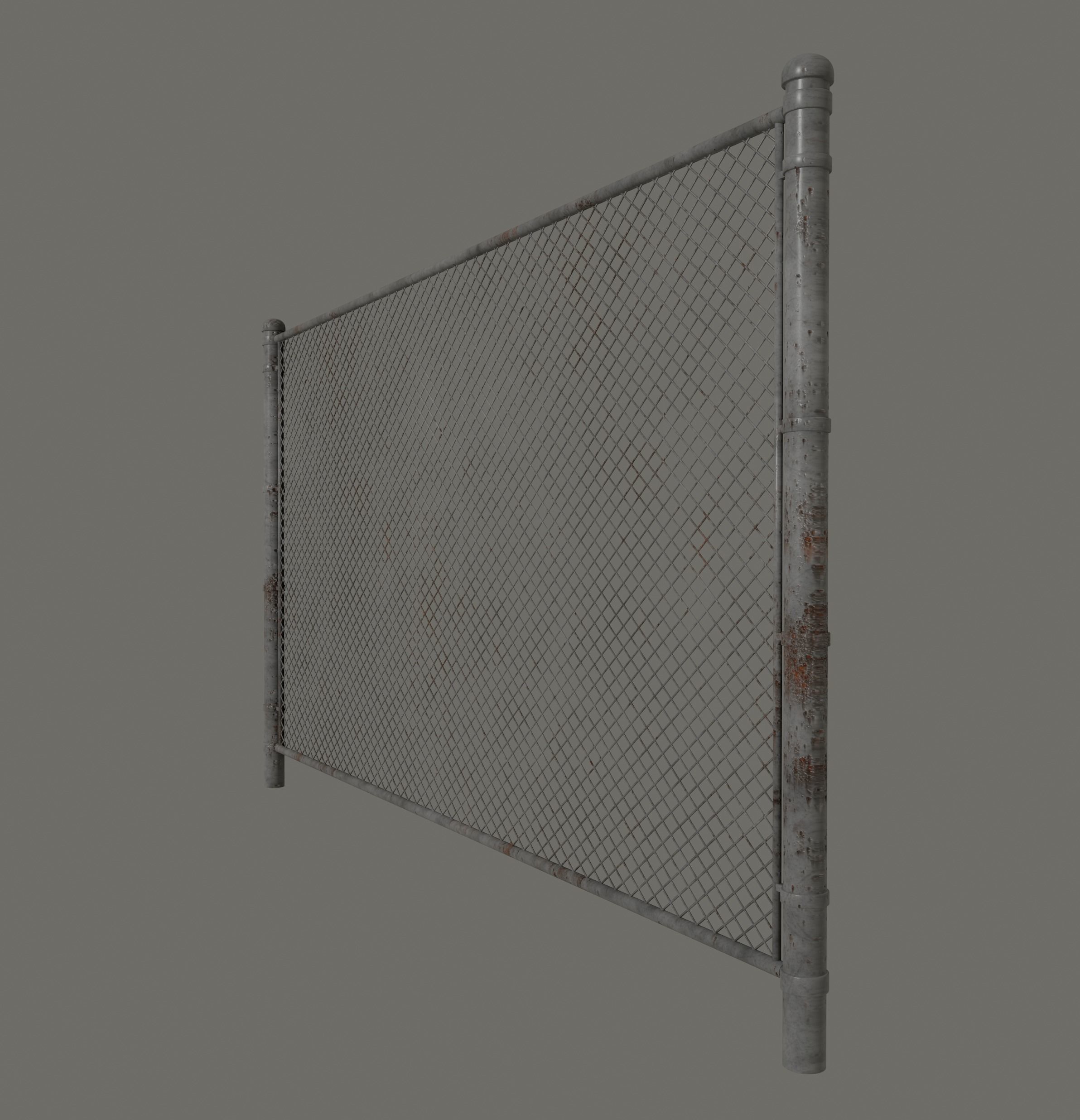 Chain Link Fence 3D model_2